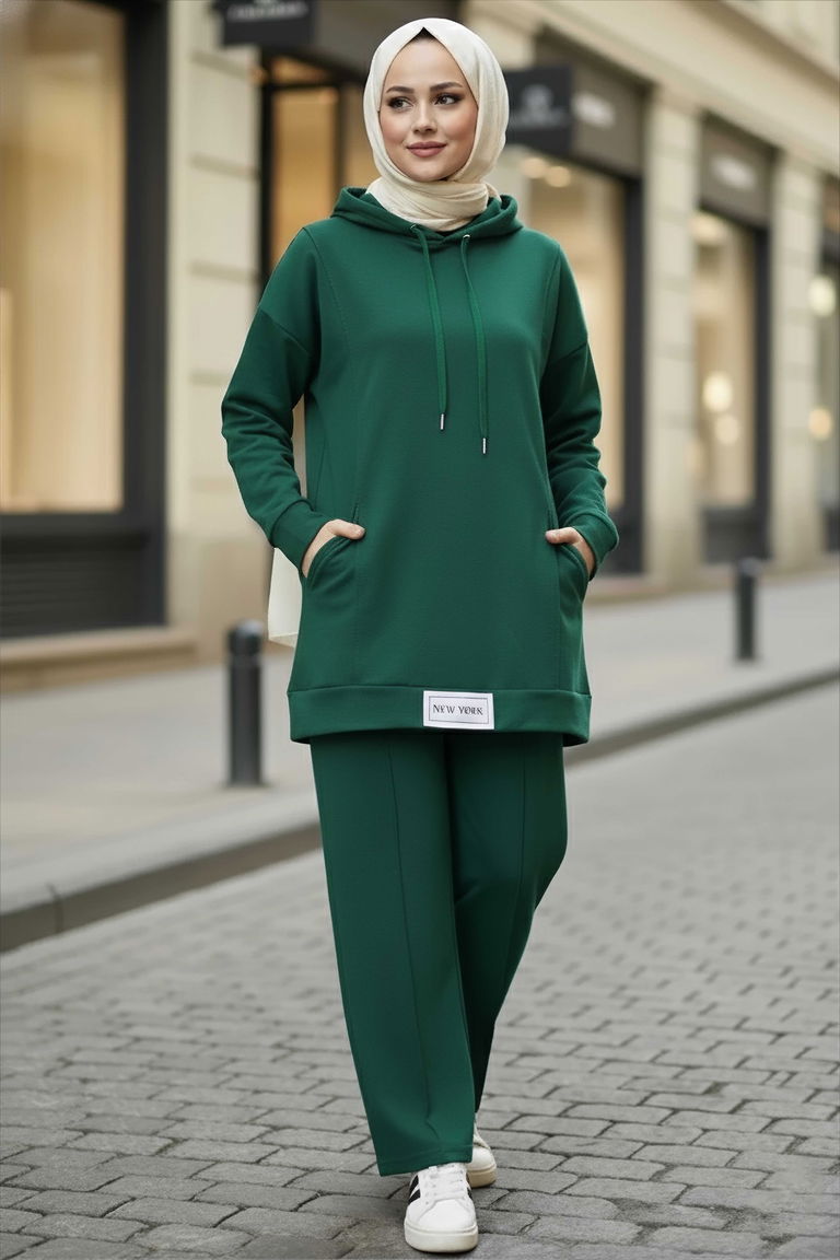 Armalı Çift Cepli Vortex İkili Takım - 27982-ZUMRUT - TOFİSA