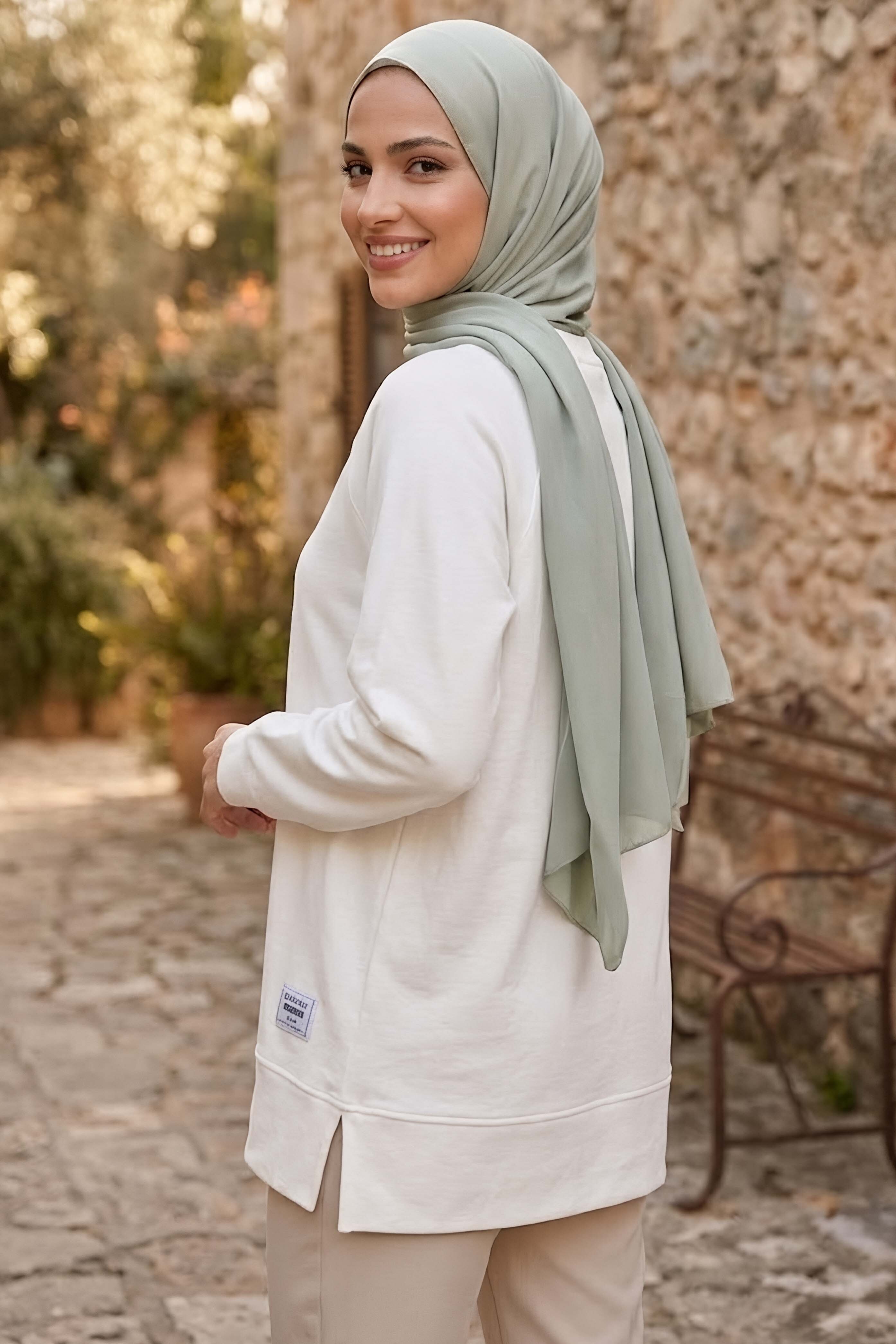 Armalı Modal Tunik Beyaz - 28861-BEYAZ - 3