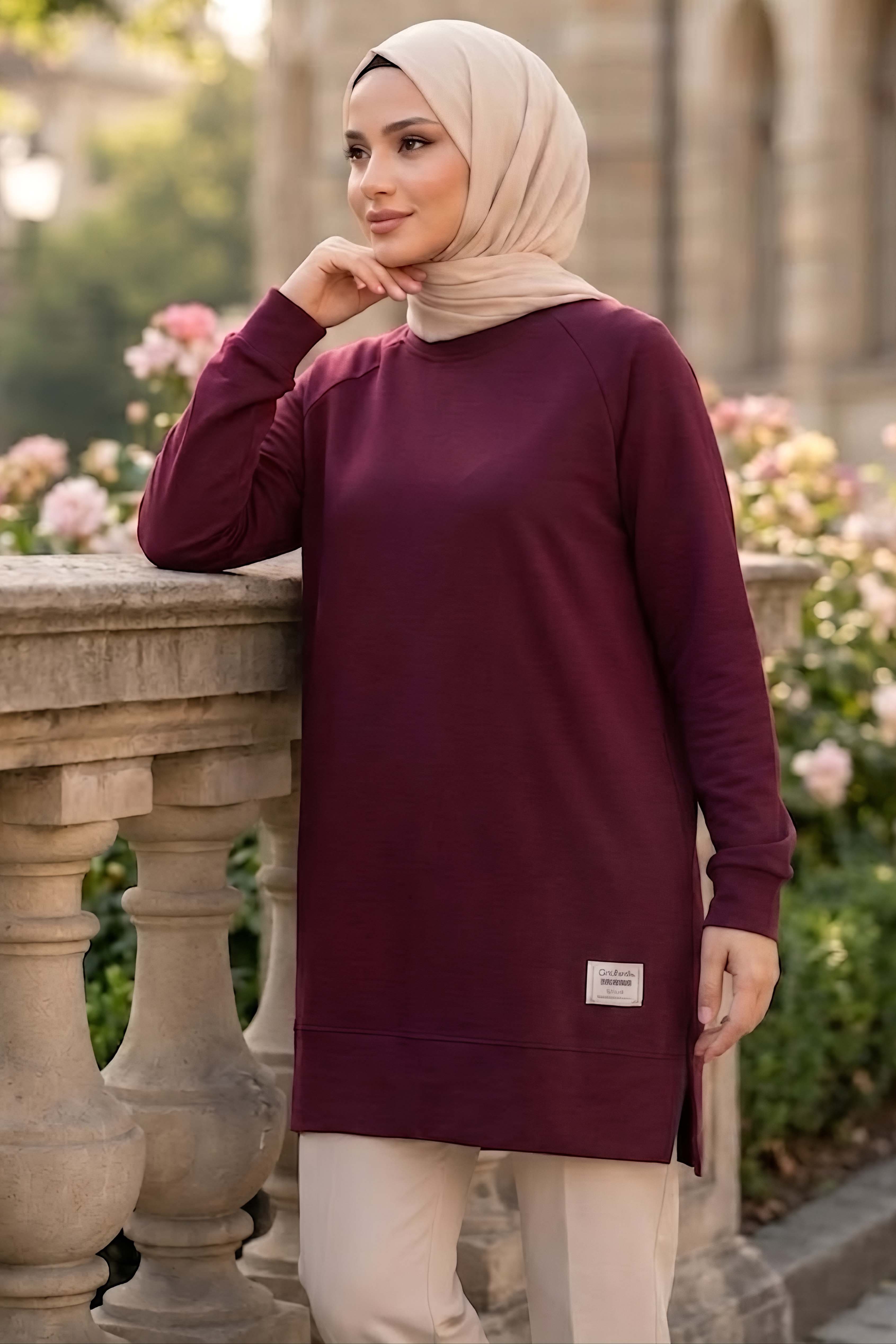 Armalı Modal Tunik Bordo - 28861-BORDO - 1