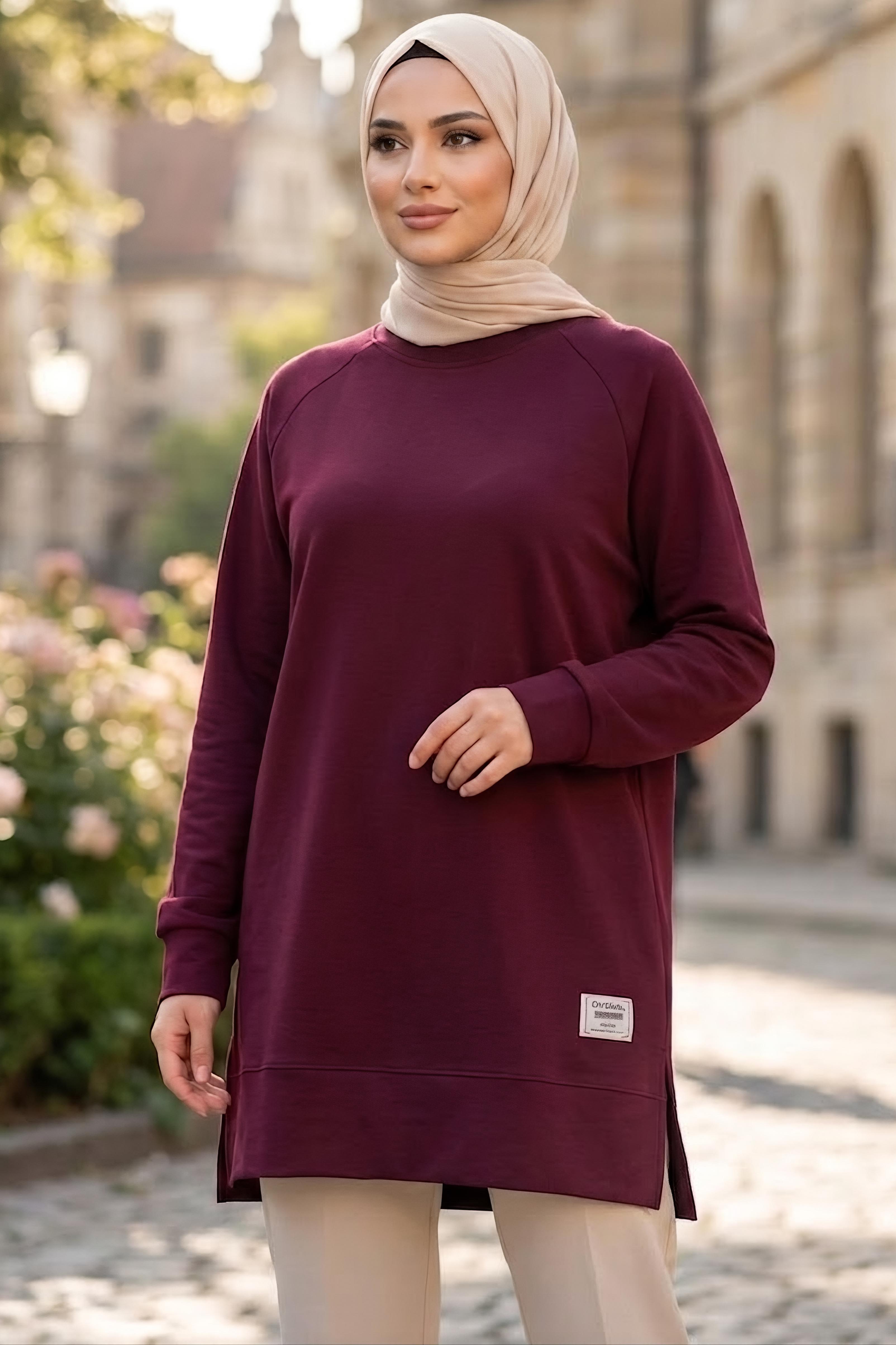 Armalı Modal Tunik Bordo - 28861-BORDO - 2