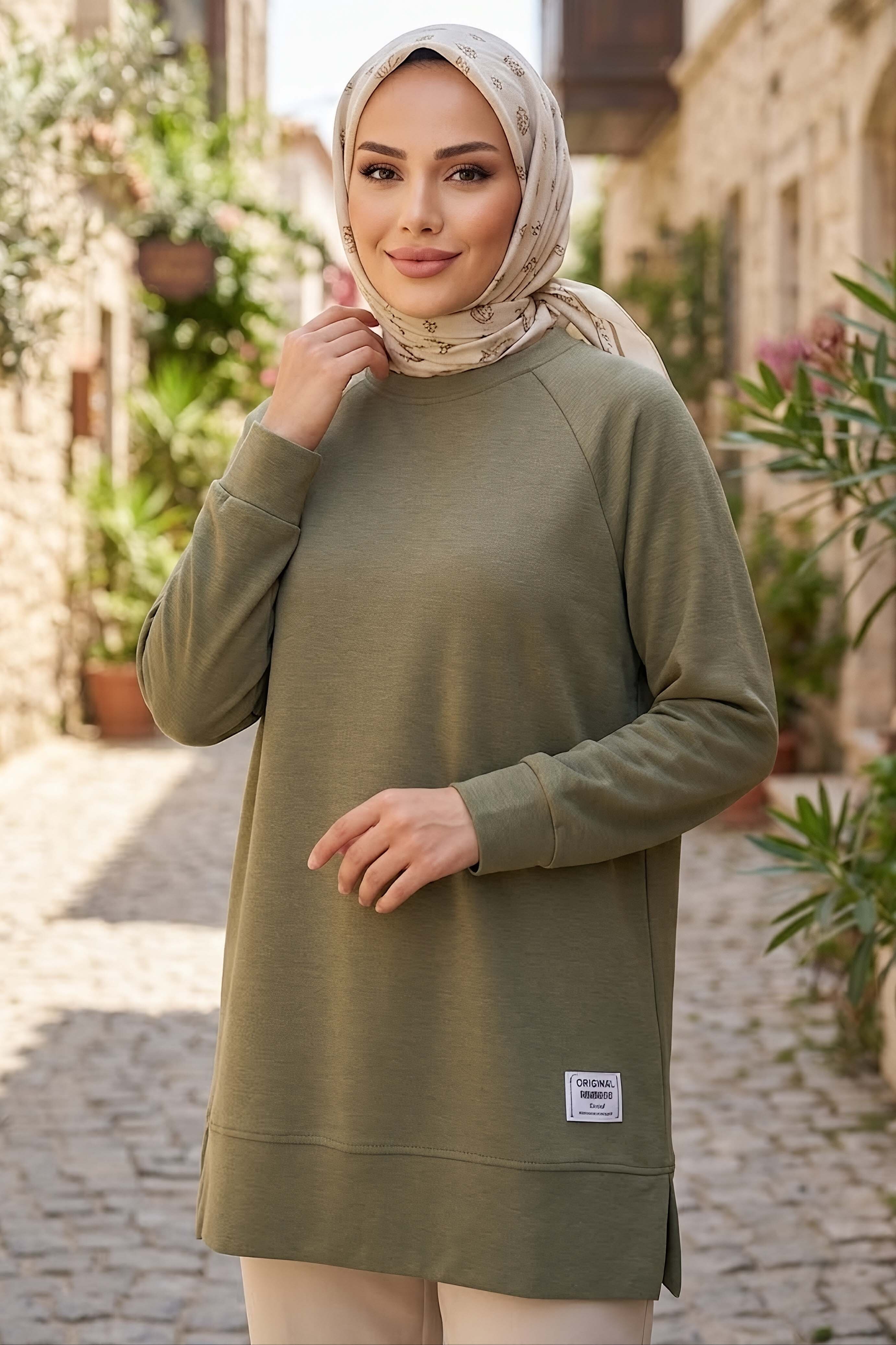 Armalı Modal Tunik Haki - 28861-HAKI - 1