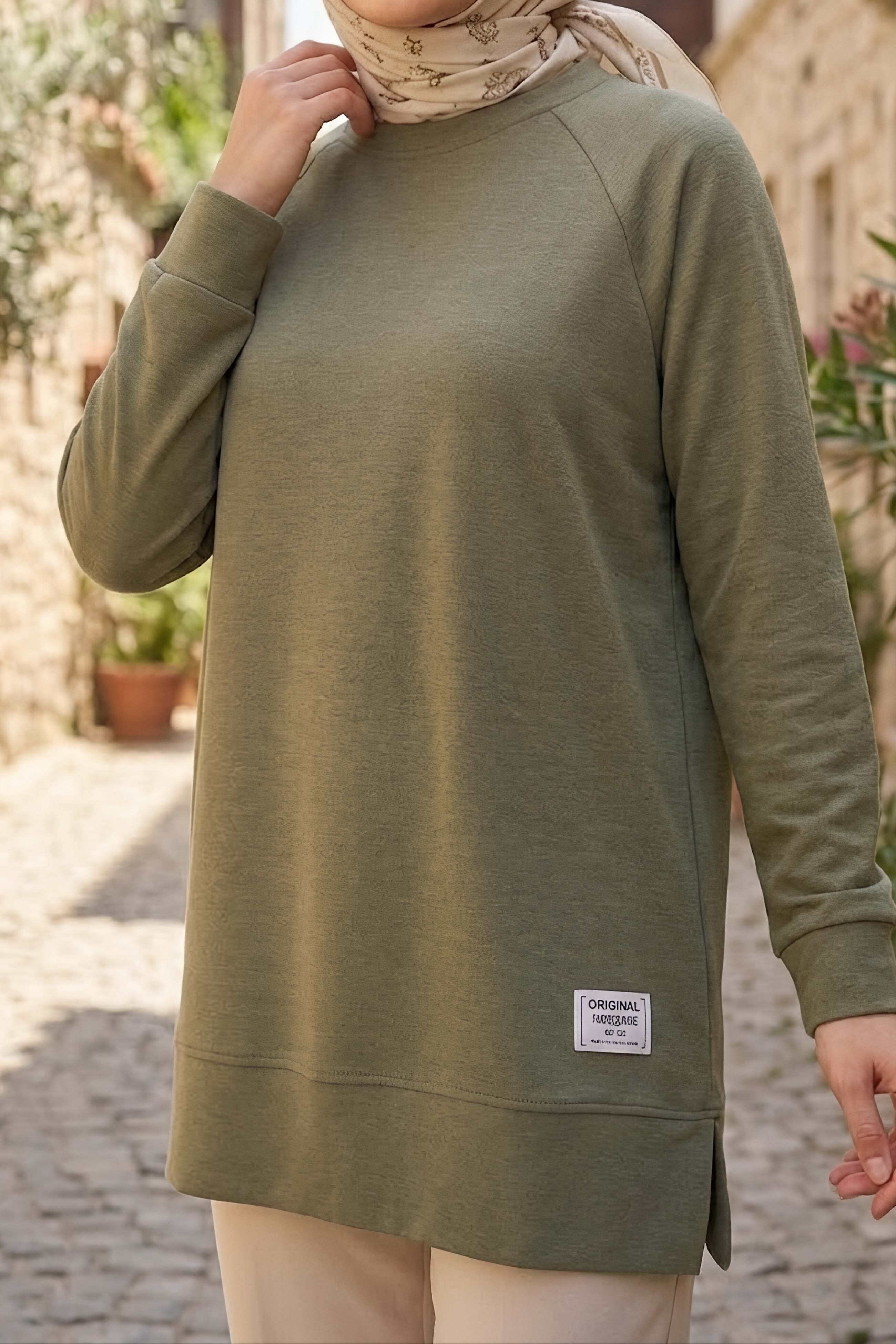Armalı Modal Tunik Haki - 28861-HAKI - 2