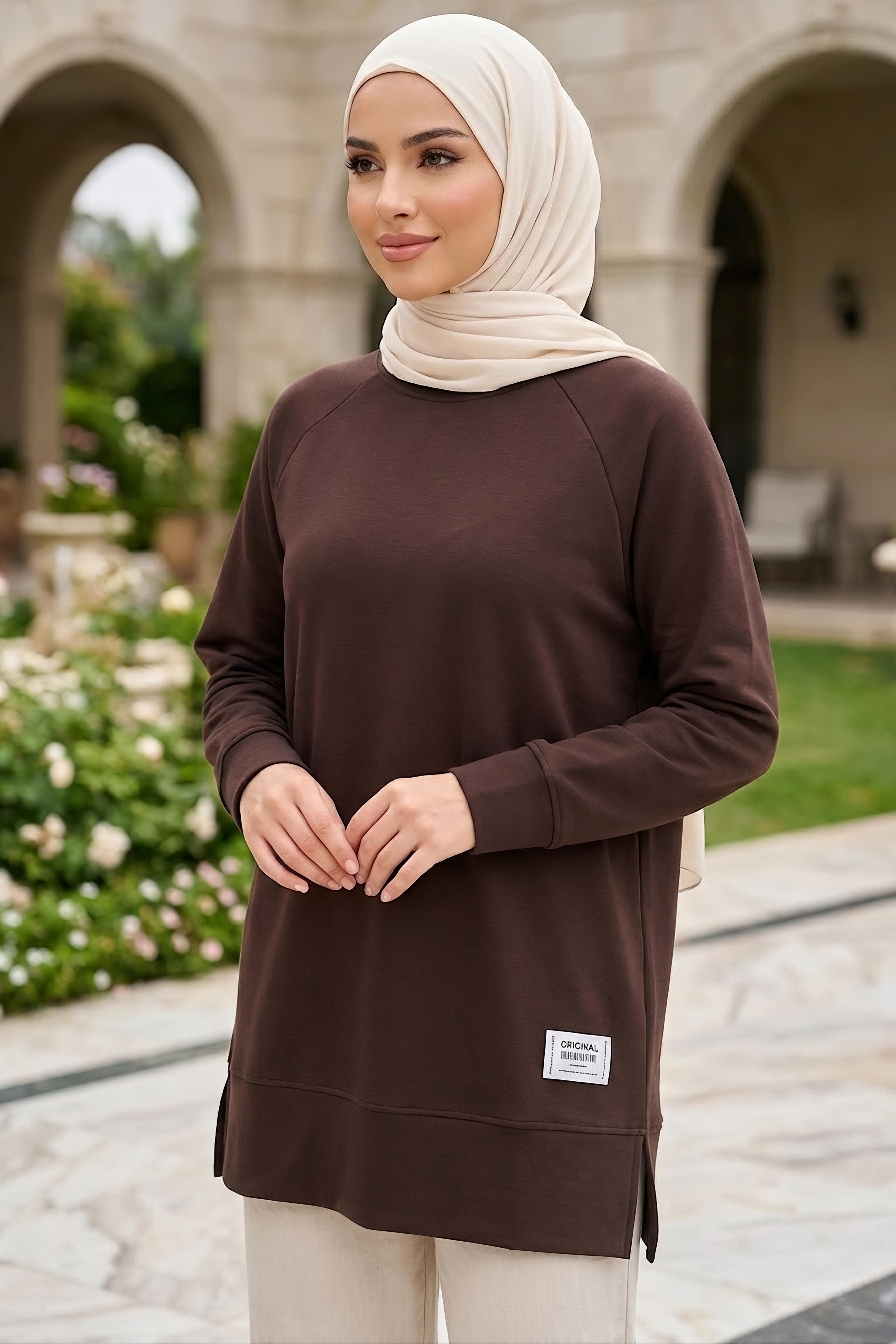 Armalı Modal Tunik Kahve - 28861-KAHVE - 1