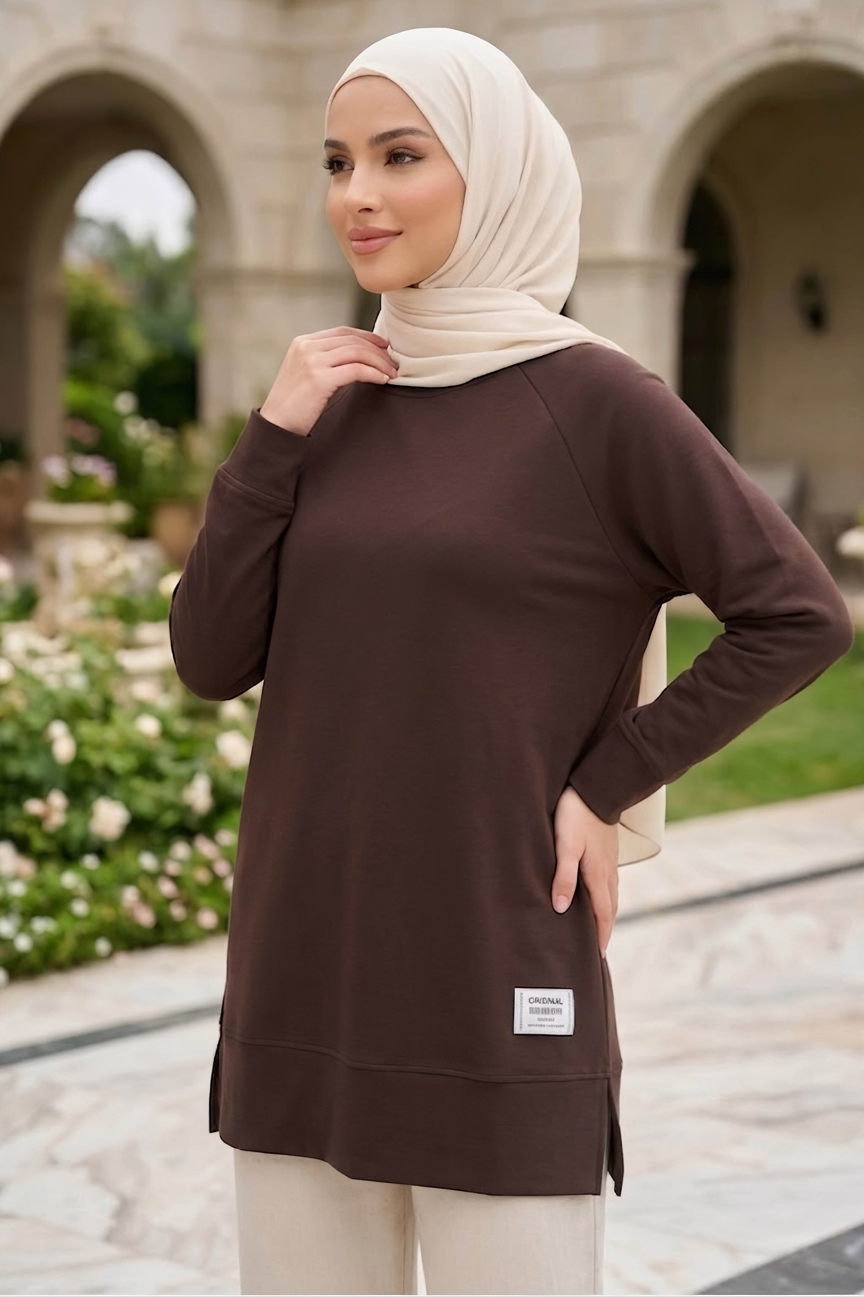 Armalı Modal Tunik Kahve - 28861-KAHVE - 2