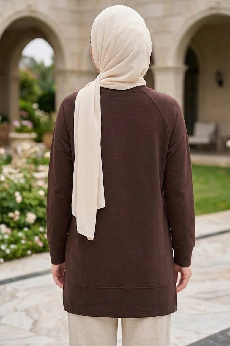 Armalı Modal Tunik Kahve - 28861-KAHVE - 3