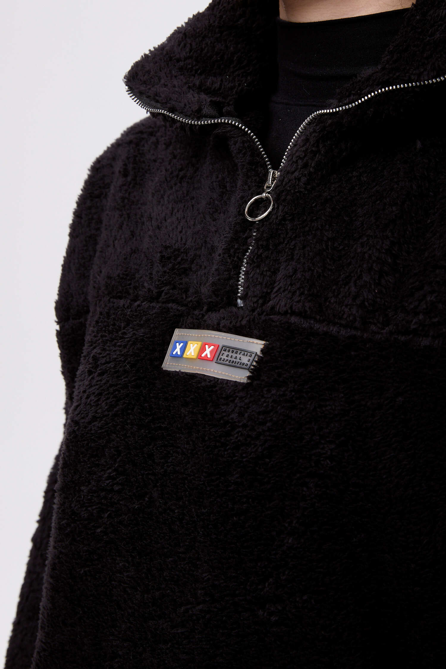 Armalı Peluş Sweat - 27821-SIYAH - 12