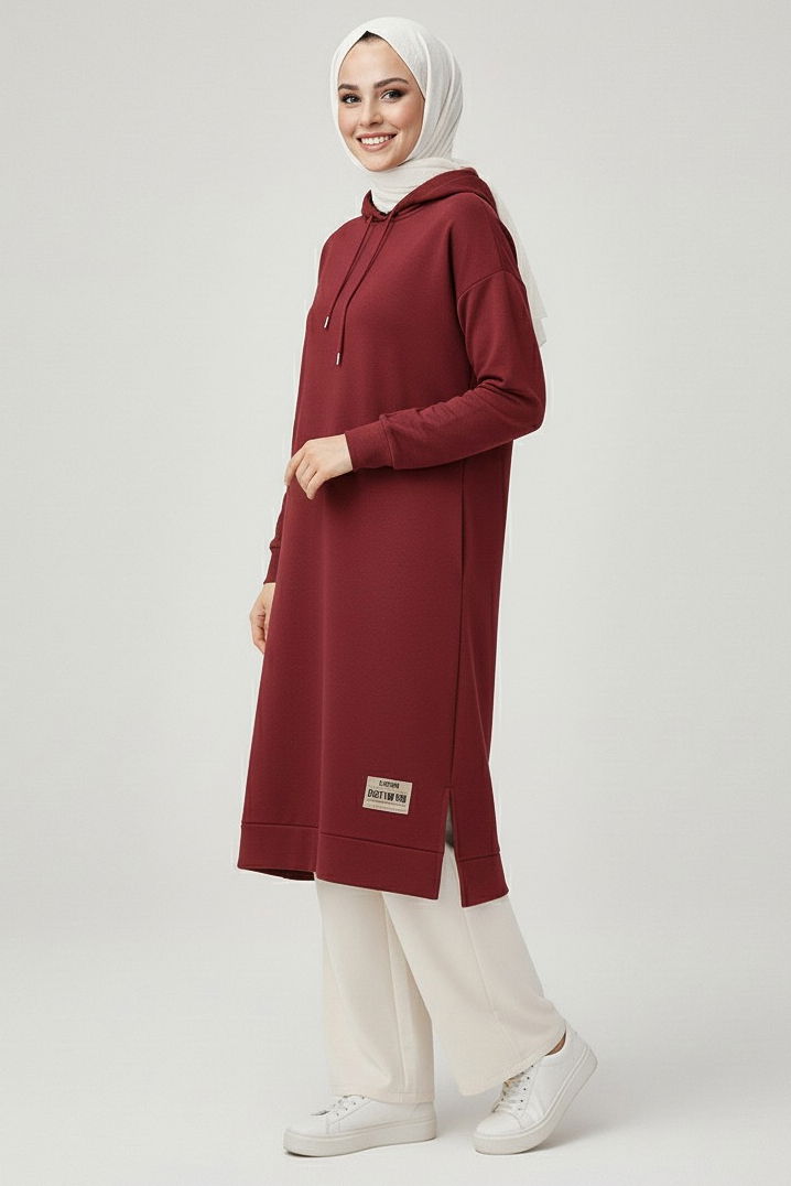 Armalı Vortex Yırtmaçlı Tunik - 27984-BORDO - 1