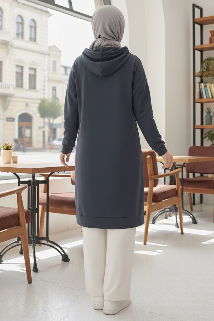 Armalı Vortex Yırtmaçlı Tunik - 27984-FUME - TOFİSA