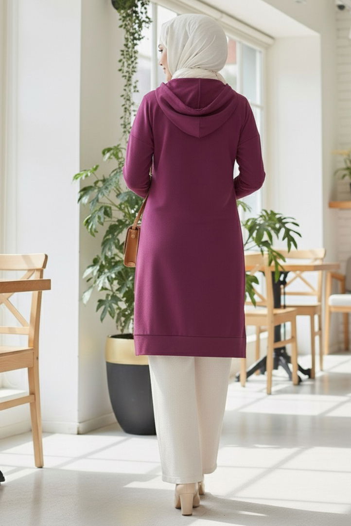 Armalı Vortex Yırtmaçlı Tunik - 27984-MURDUM - TOFİSA