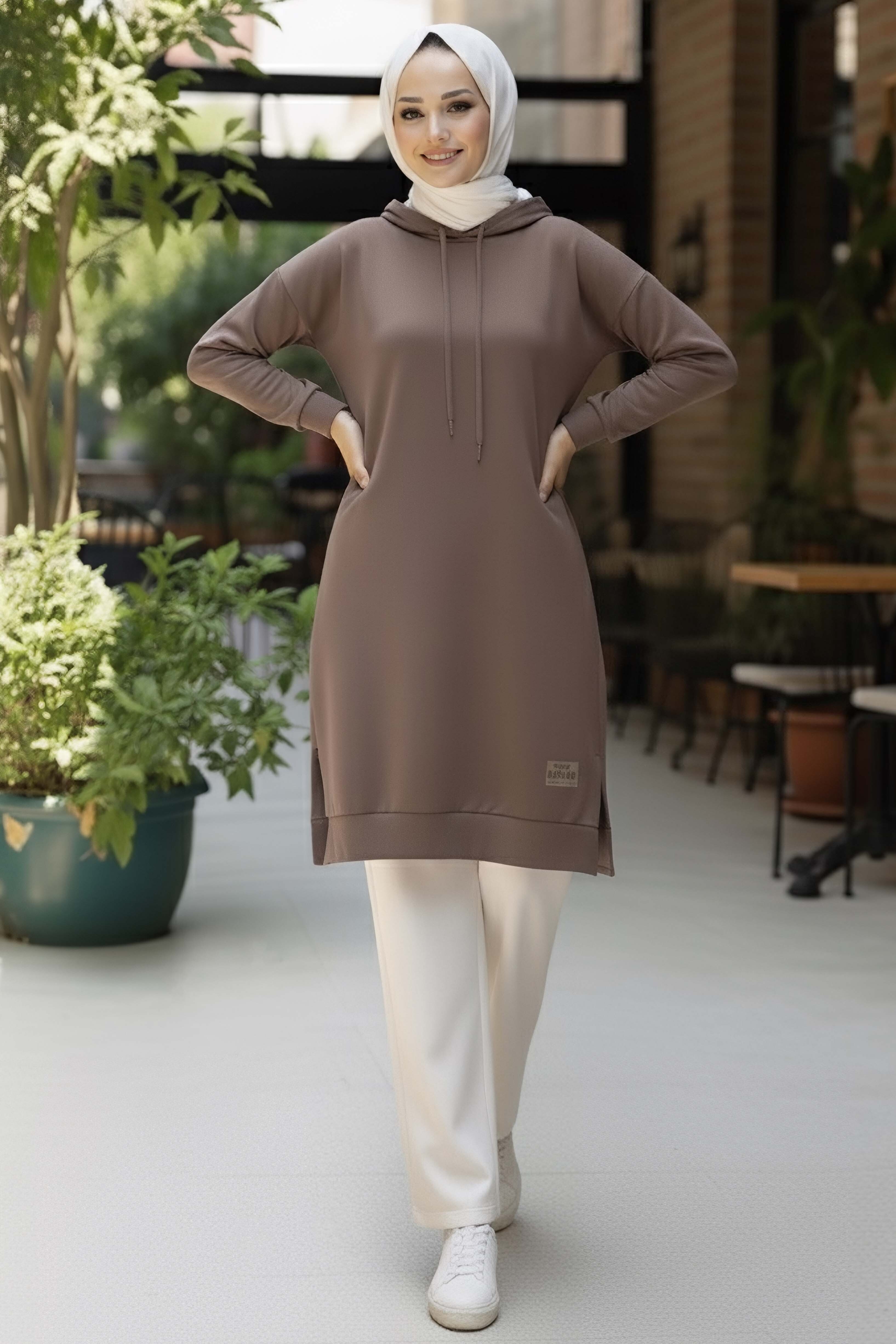 Armalı Vortex Yırtmaçlı Tunik - 27984-VIZON - 2