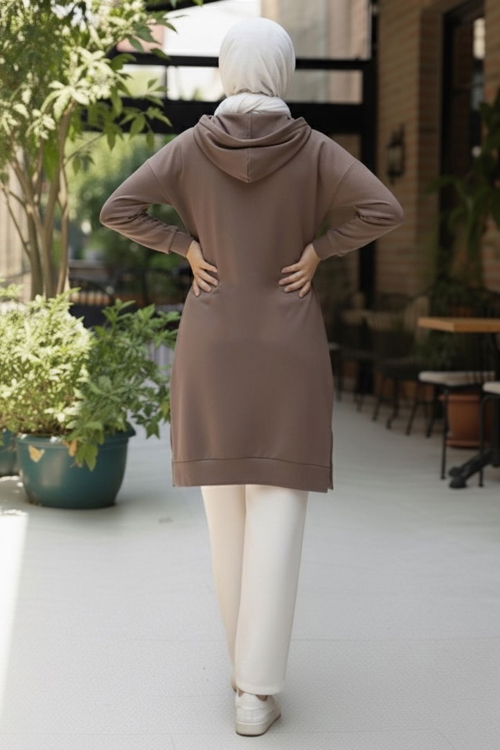 Armalı Vortex Yırtmaçlı Tunik - 27984-VIZON - 3