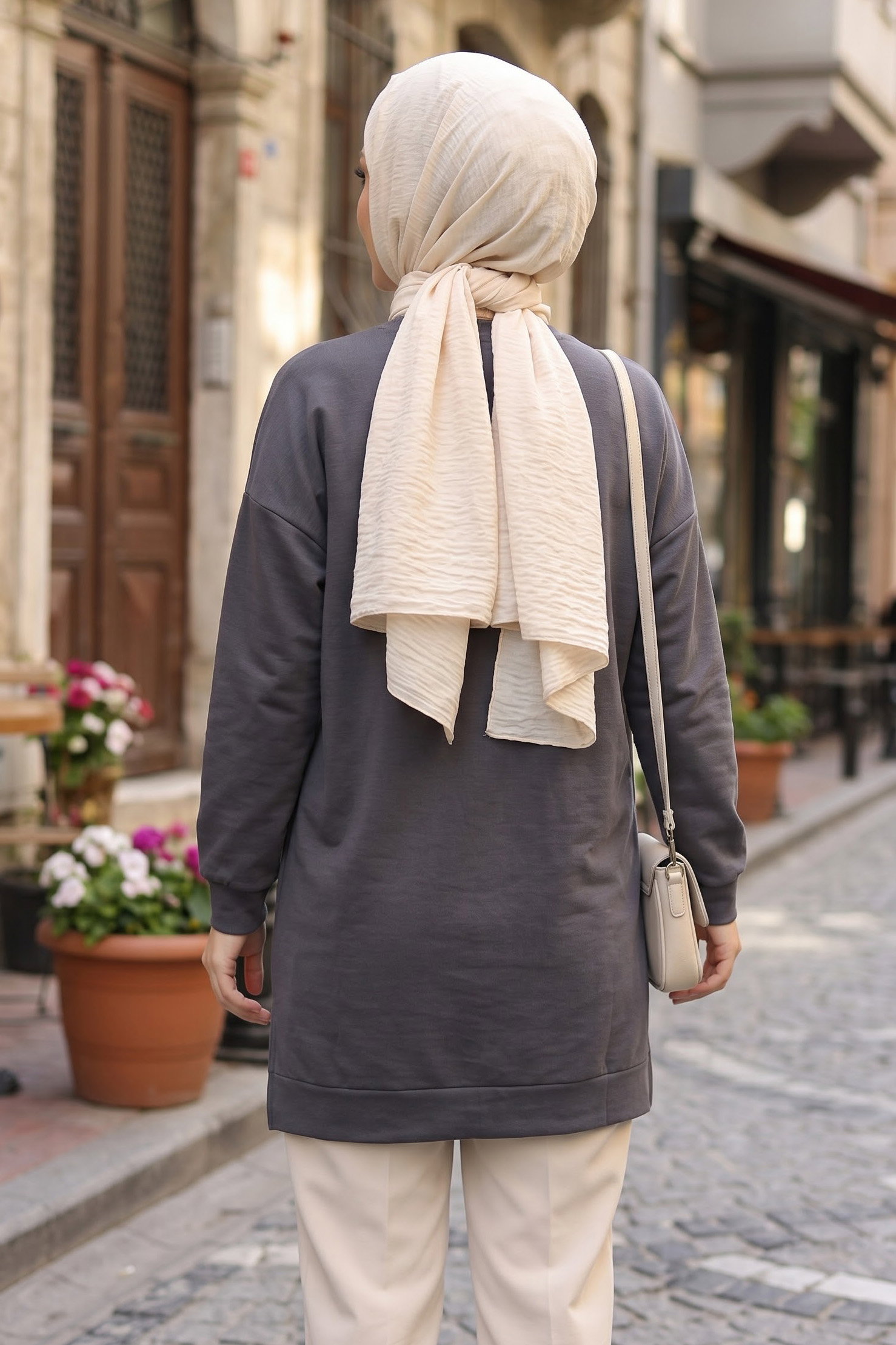 Armalı Yırtmaç Detaylı Vortex Tunik - 27952-FUME - 3