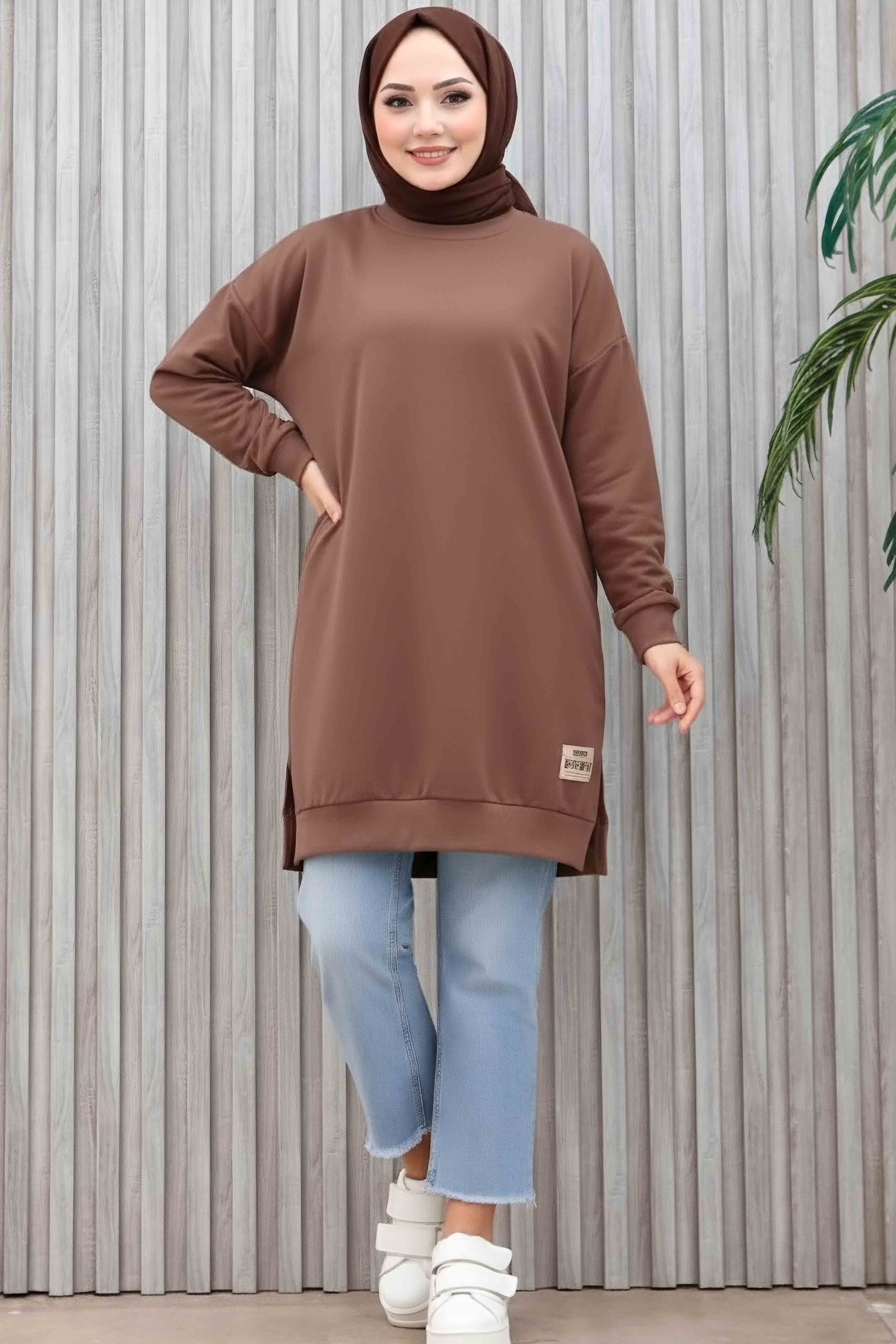 Armalı Yırtmaç Detaylı Vortex Tunik - 27952-VIZON - 1