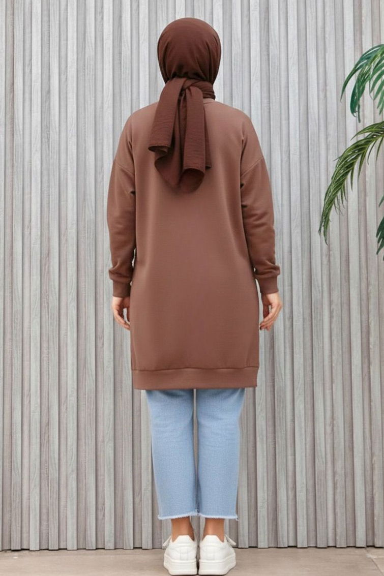 Armalı Yırtmaç Detaylı Vortex Tunik - 27952-VIZON - TOFİSA