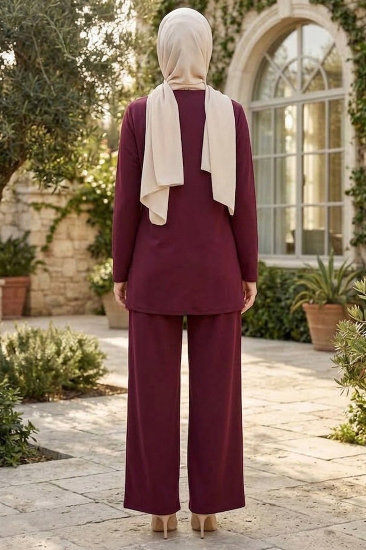 Asimetrik Oysh Modal Takım Mürdüm - 28967-MURDUM - 3