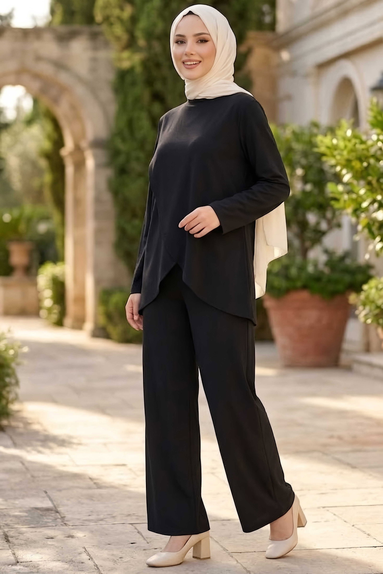 Asimetrik Oysh Modal Takım Siyah - 28967-SIYAH - 2