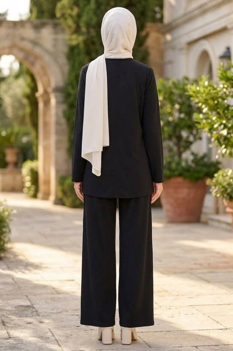 Asimetrik Oysh Modal Takım Siyah - 28967-SIYAH - 3