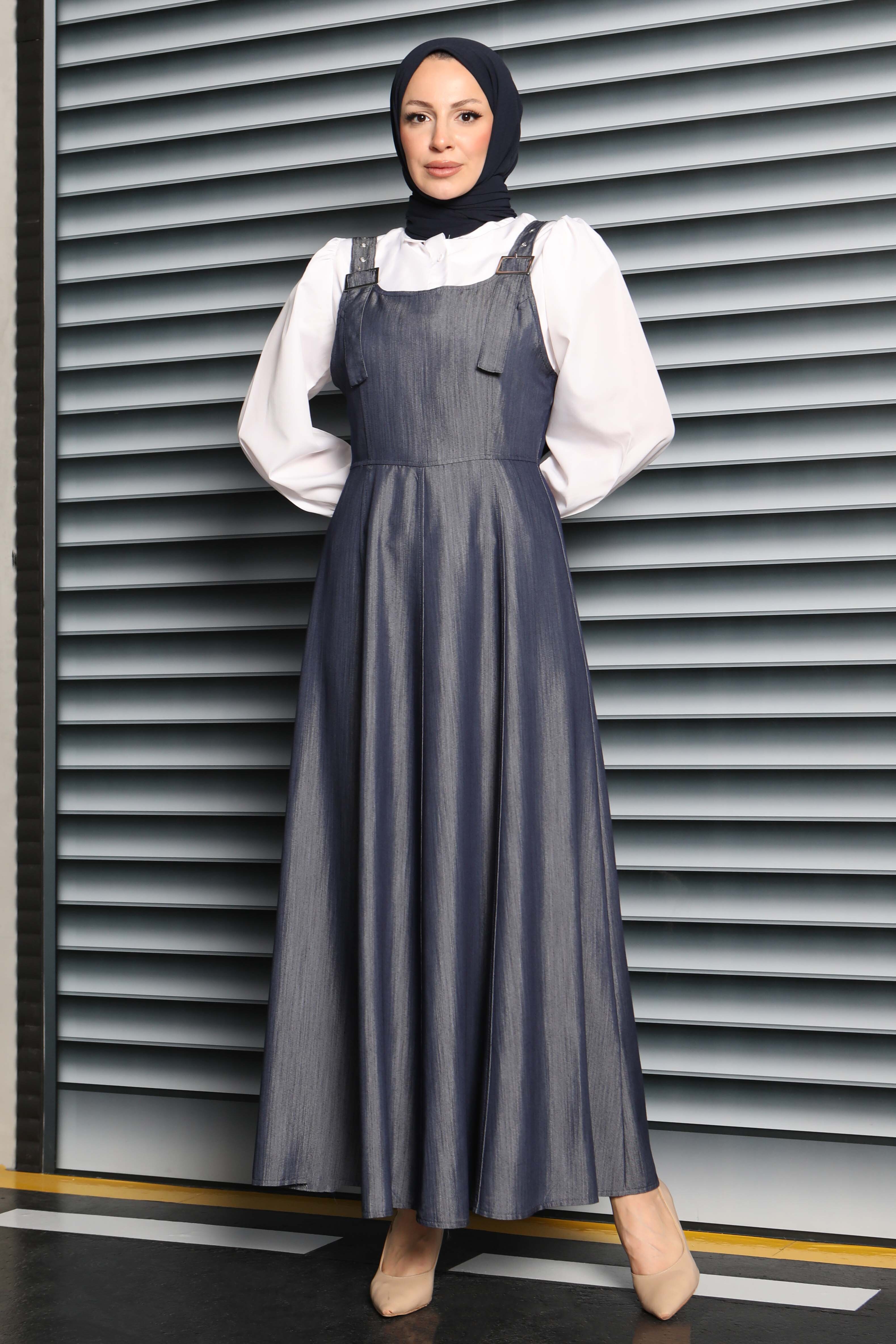 Askılı Gabardin Salopet - 27832-ACIK-LACIVERT - 2