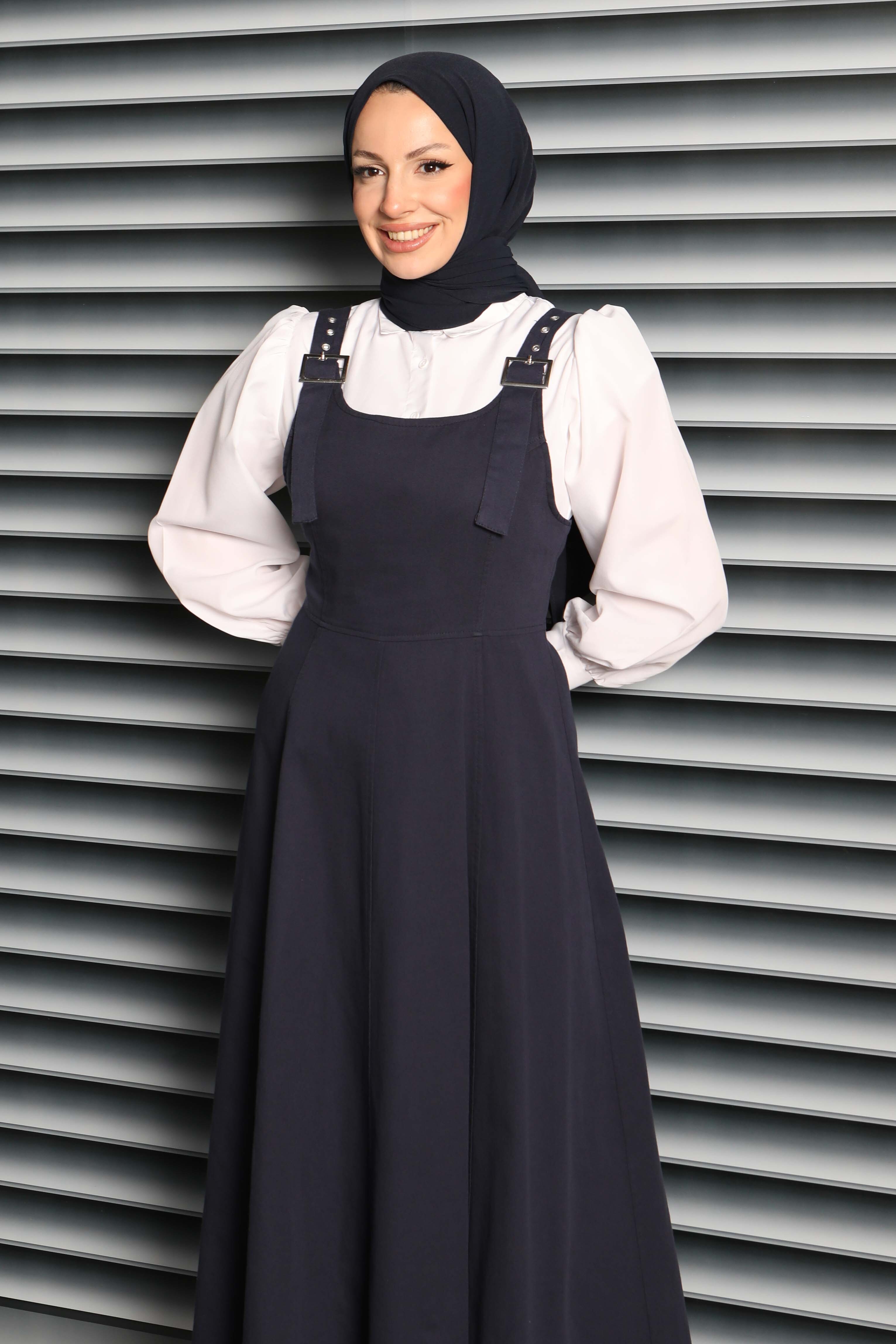 Askılı Gabardin Salopet - 27832-LACIVERT - 2
