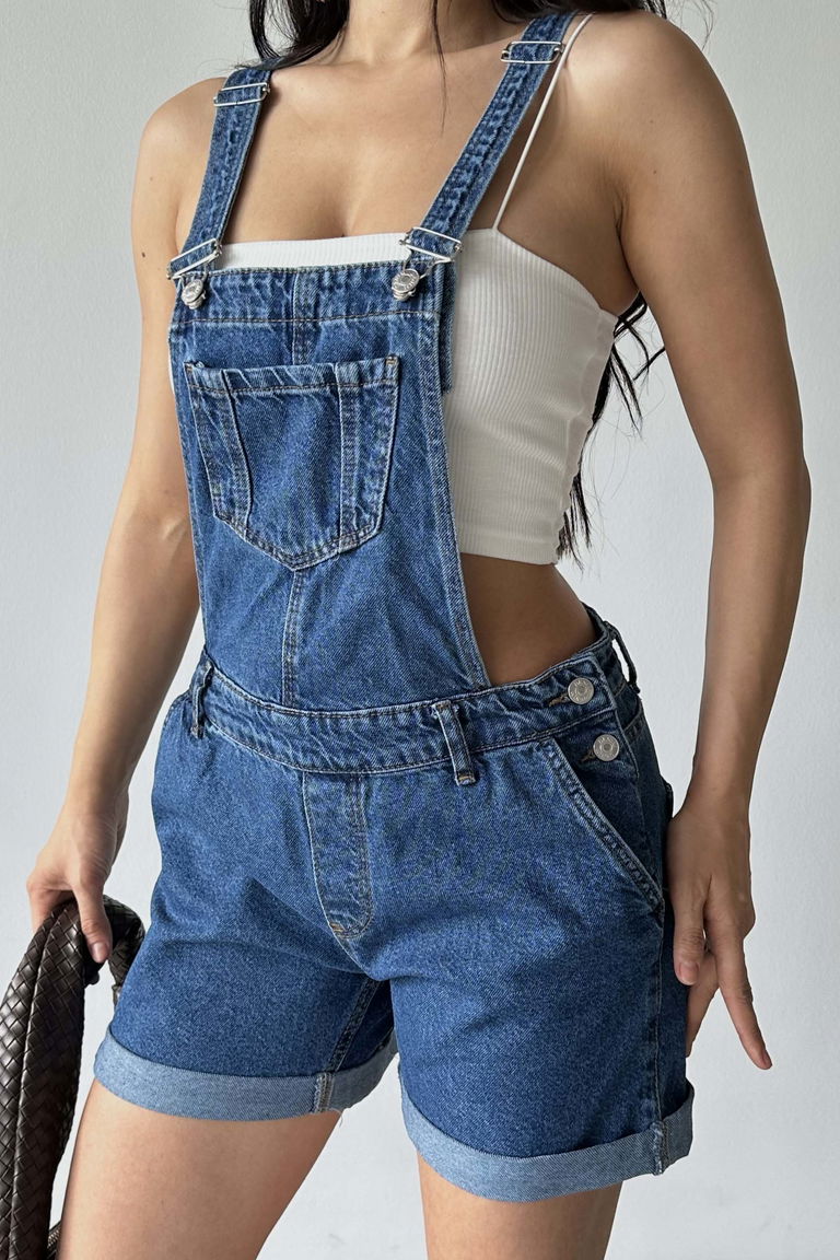 Askılı Salopet Şort - 27296 - TOFİSA