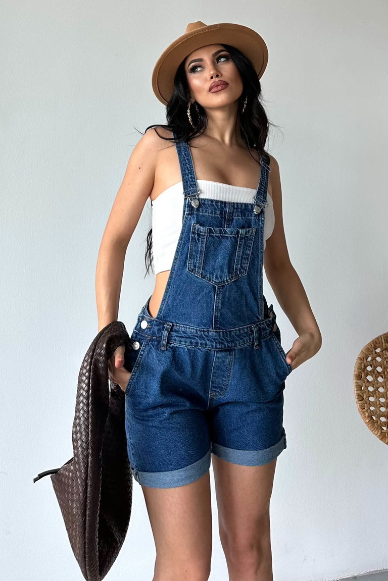 Askılı Salopet Şort - 27296 - TOFİSA