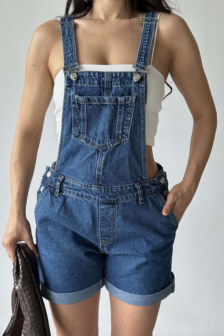 Askılı Salopet Şort - 27296 - TOFİSA