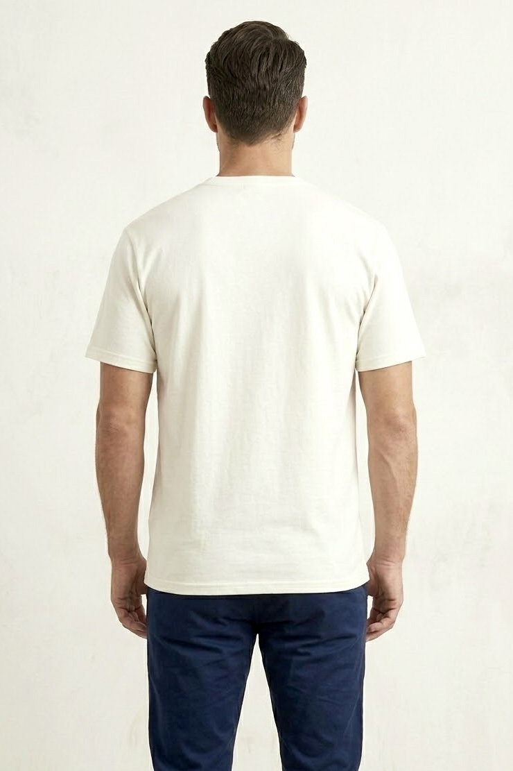 Ay Yıldız Baskılı Kısa Kollu T-shirt Beyaz - 2146-BEYAZ - 5