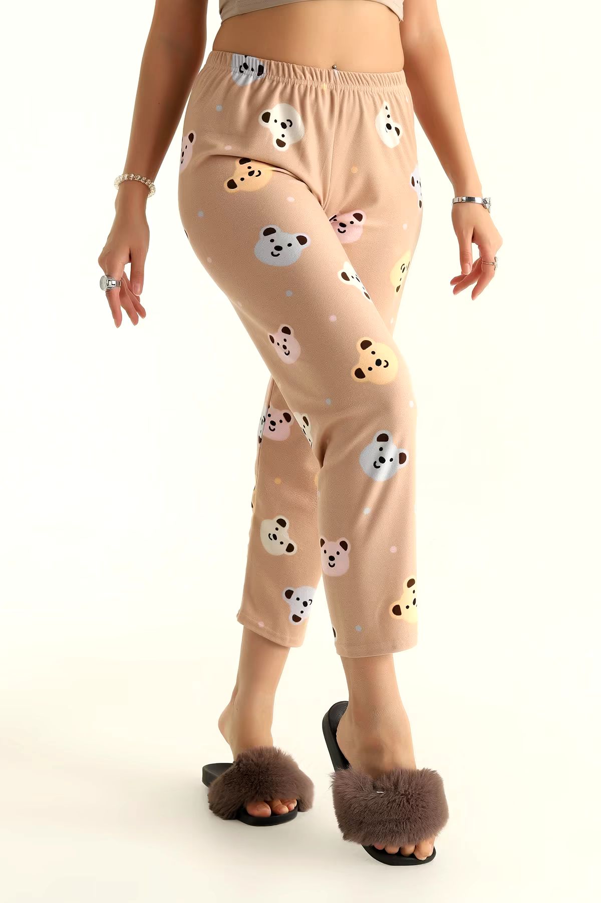 Ayıcıklı Pijama Altı Bej - 26811 - 2