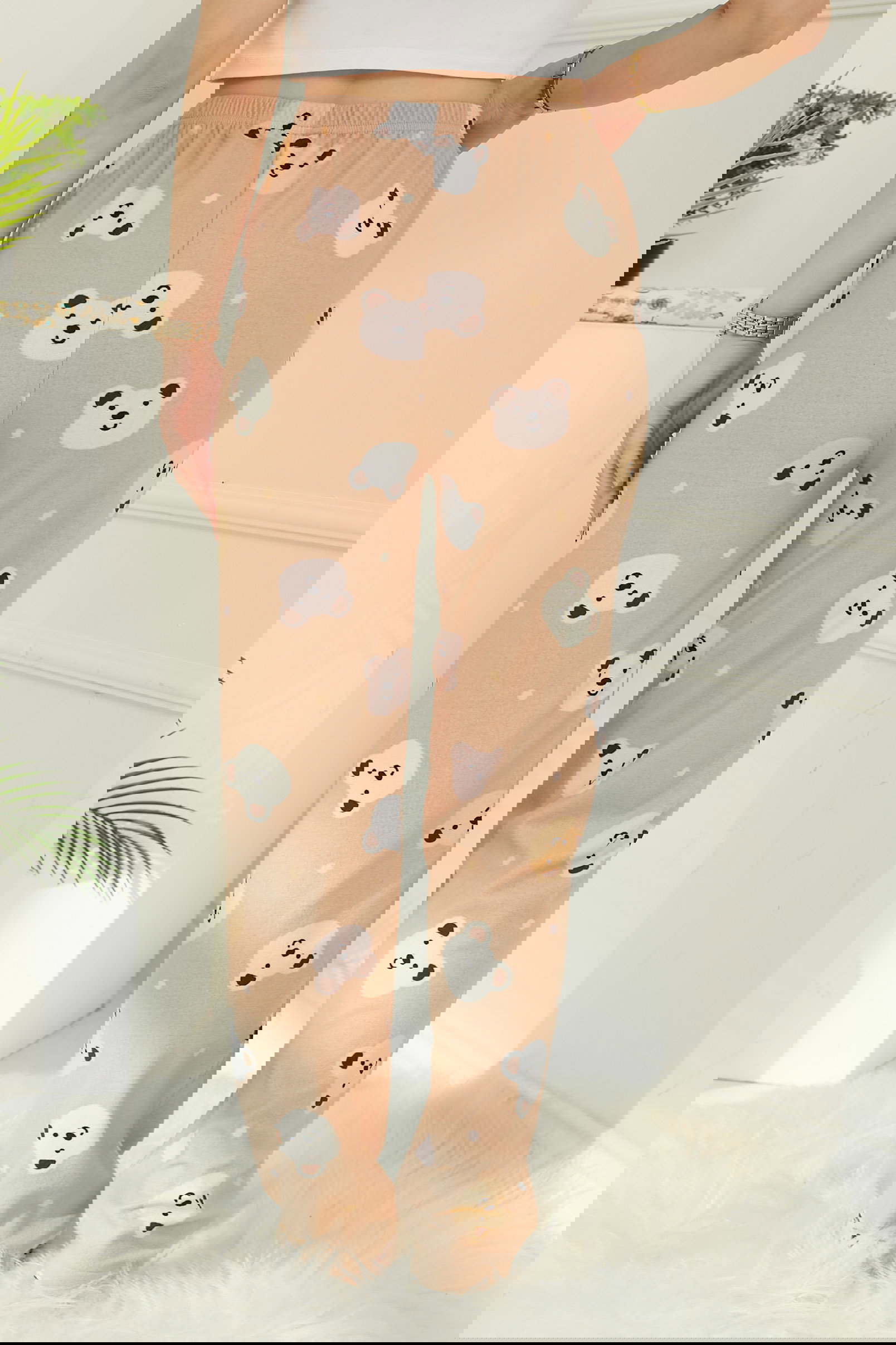 Ayıcıklı Pijama Altı Bej - 26811 - 7