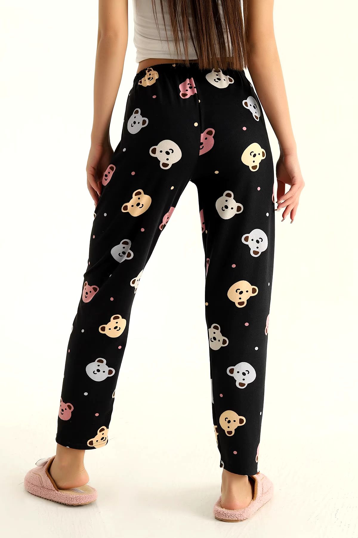 Ayıcıklı Pijama Altı Siyah - 26811 - 7
