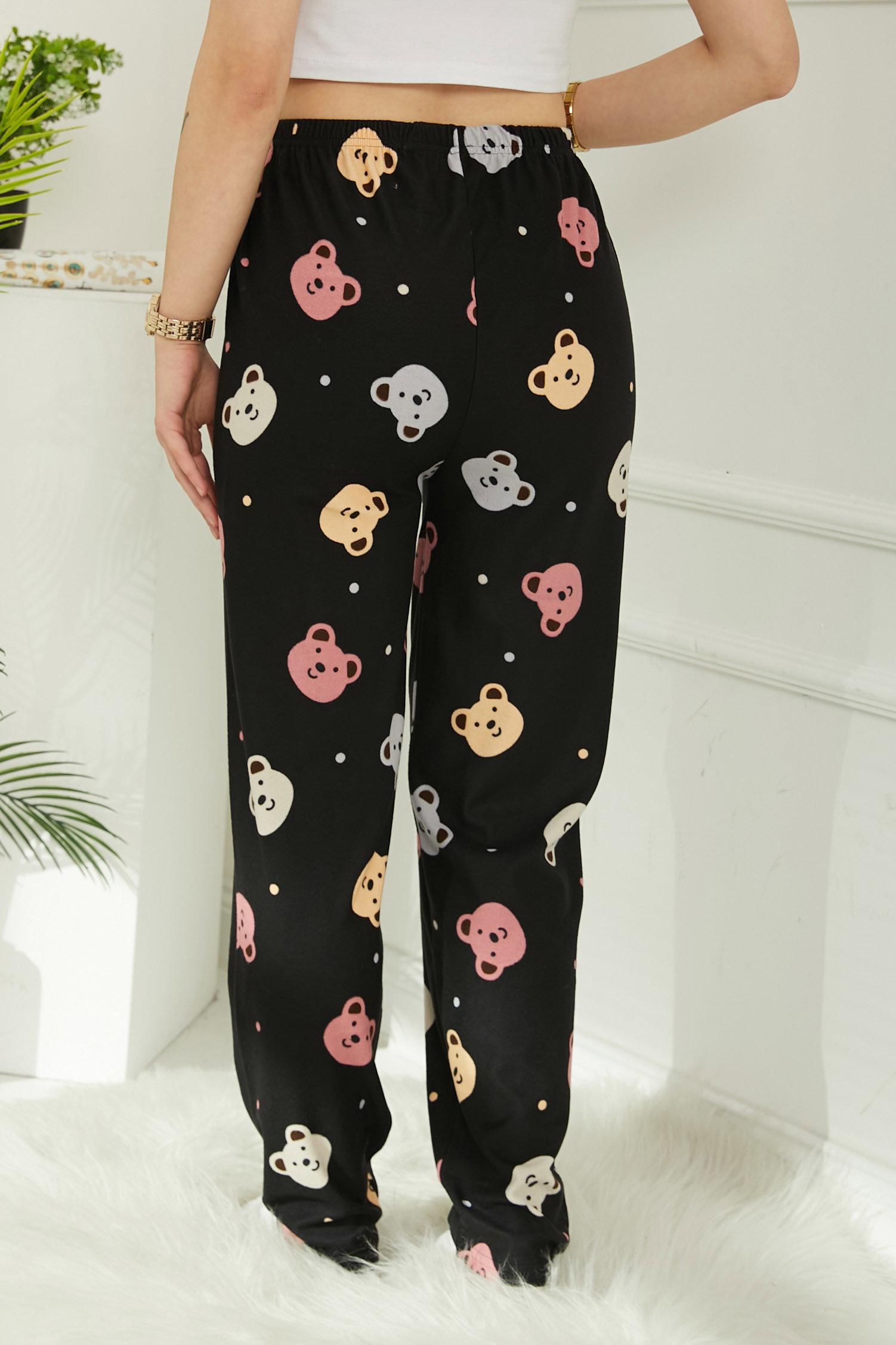 Ayıcıklı Pijama Altı Siyah - 26811 - 8
