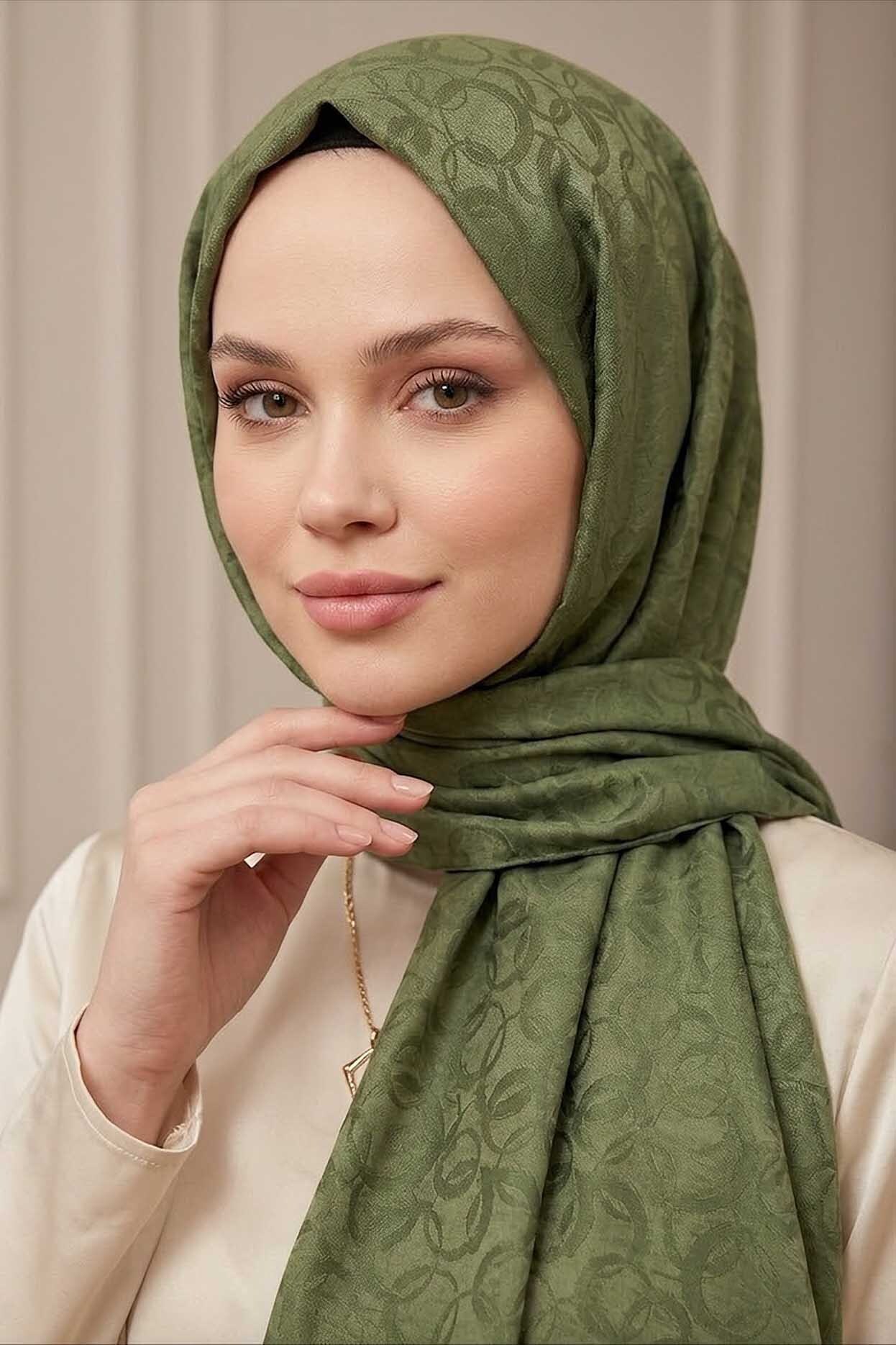 Ayrobin Jakar Desenli Şal Haki - 28671-HAKI - 2