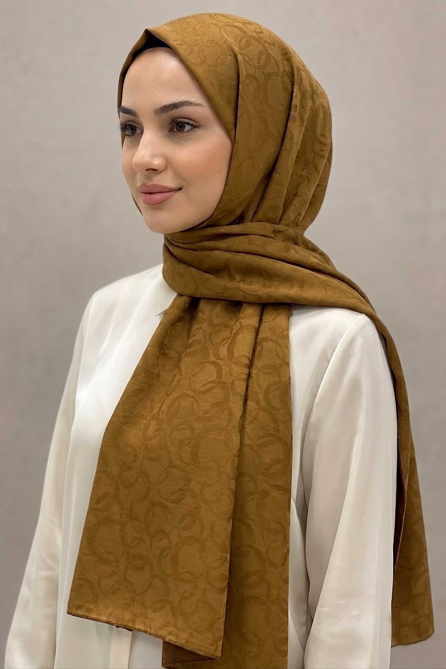 Ayrobin Jakar Desenli Şal Taba - 28671-TABA - 1