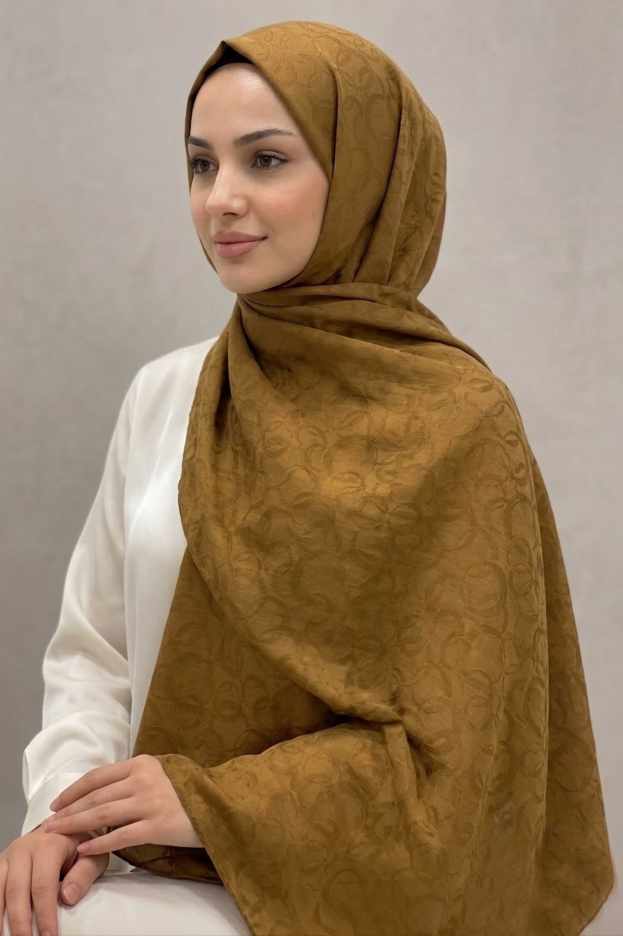 Ayrobin Jakar Desenli Şal Taba - 28671-TABA - 2