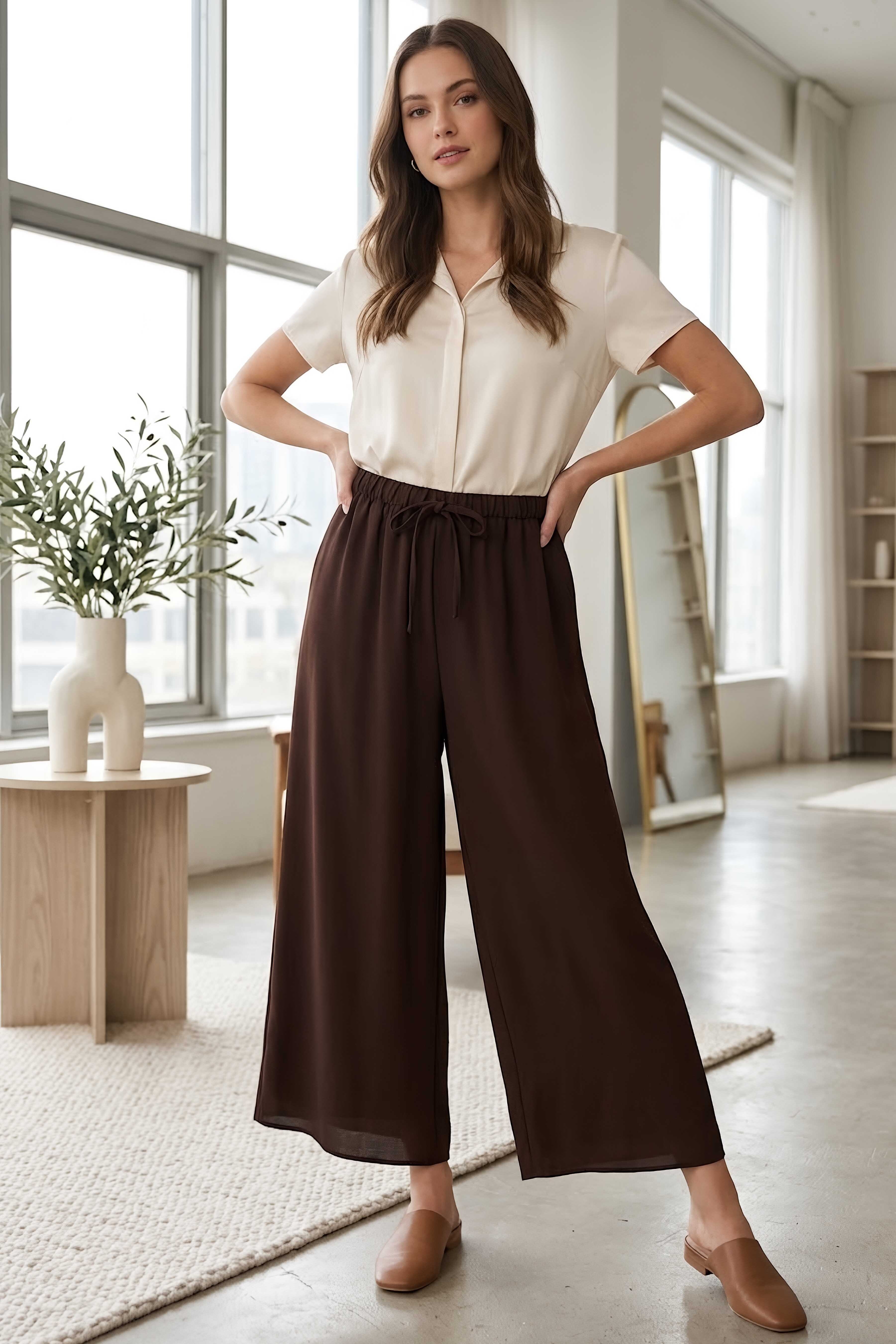 Ayrobin Salaş Pantolon Kahve - 28755-KAHVE - 2
