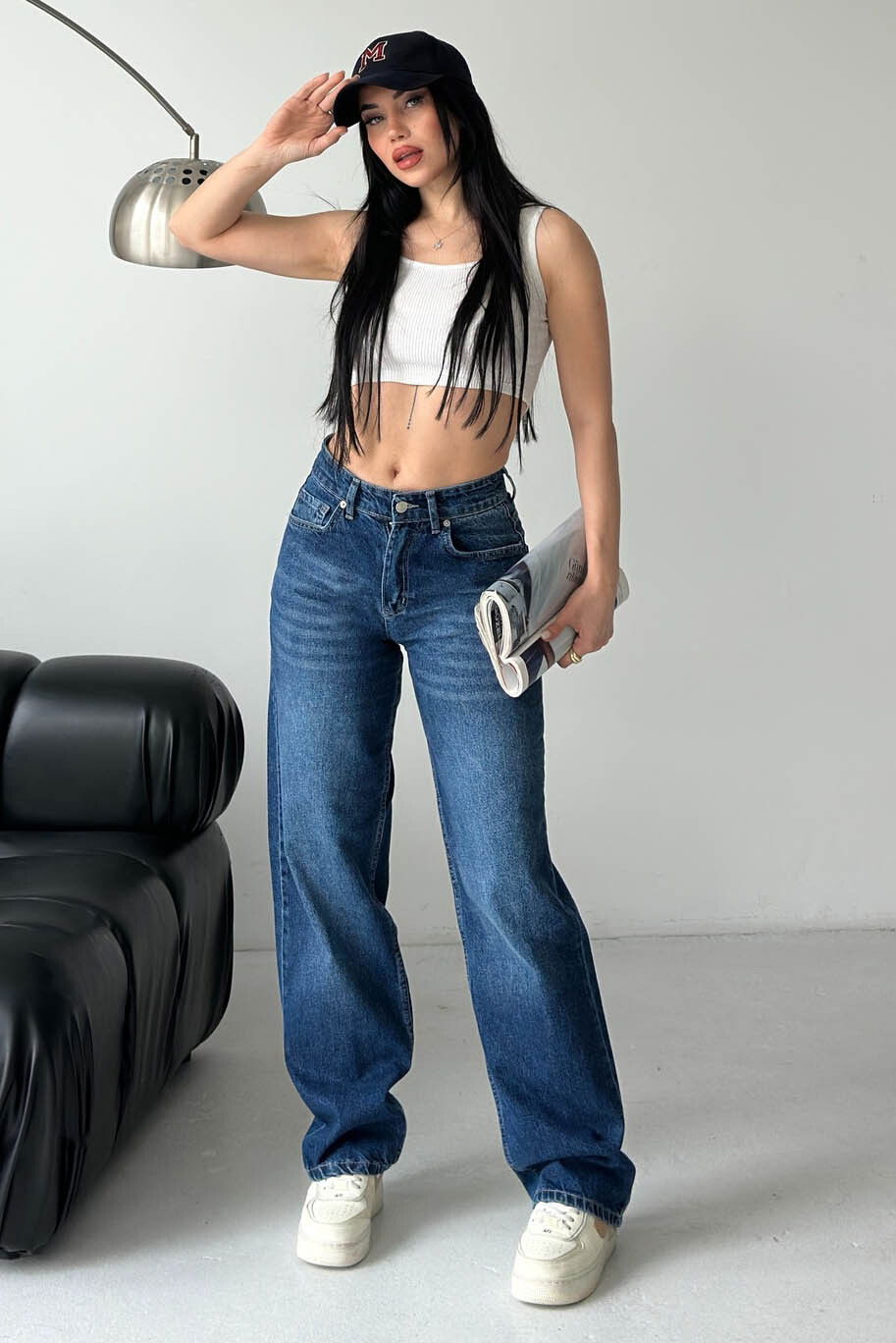 Baggy Bıyık Kot Pantolon - 28277-MAVI - 3