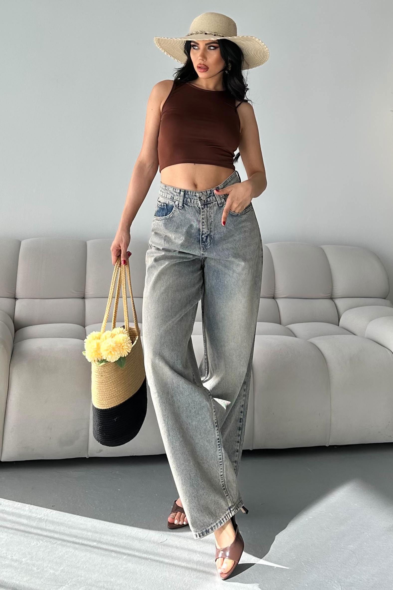 Baggy Kot Pantolon - 28280-TINT-KAHVE - 1