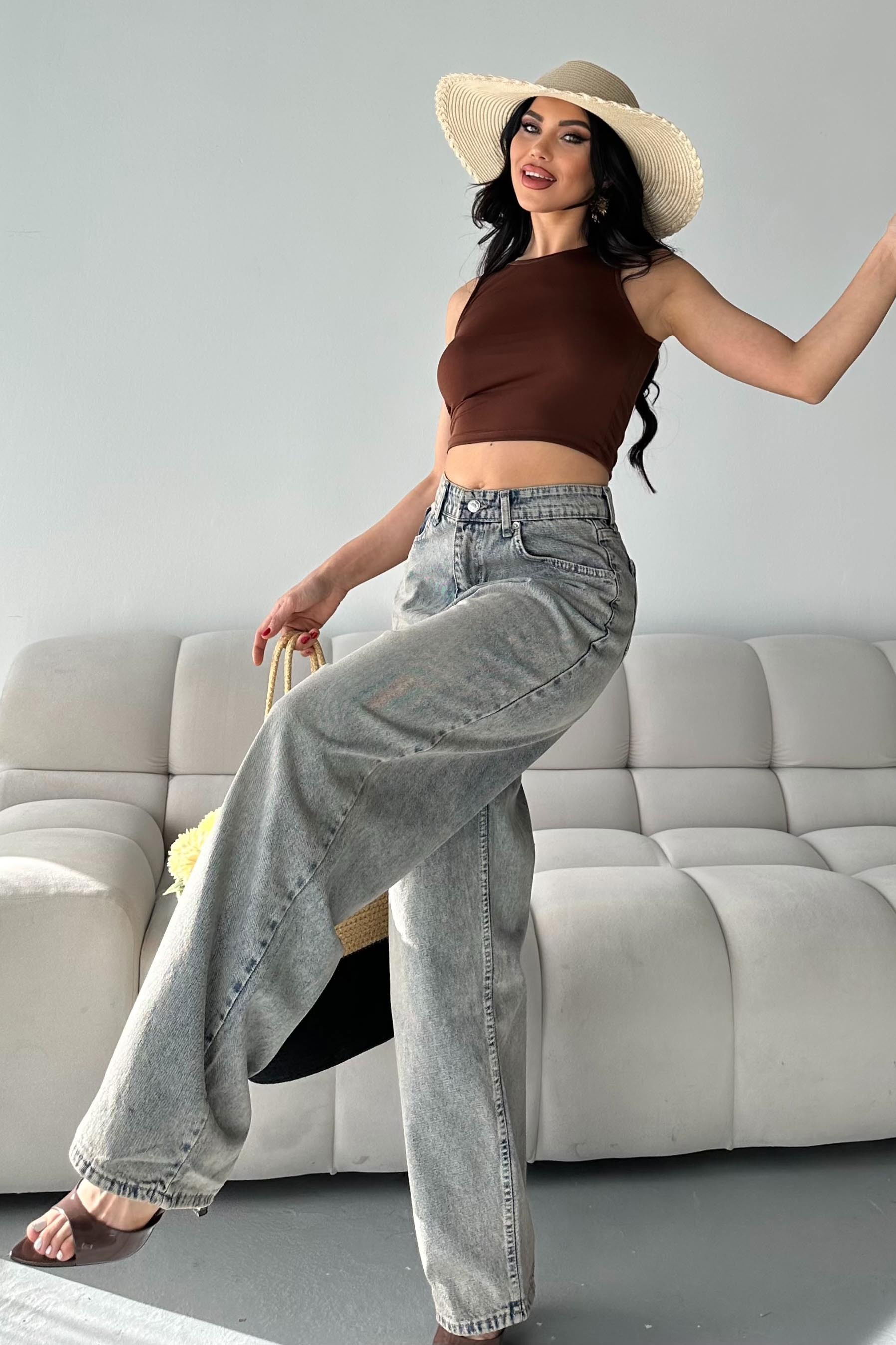 Baggy Kot Pantolon - 28280-TINT-KAHVE - 3