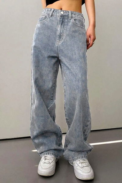 Baggy Kot Pantolon Acik Mavi - 26755 