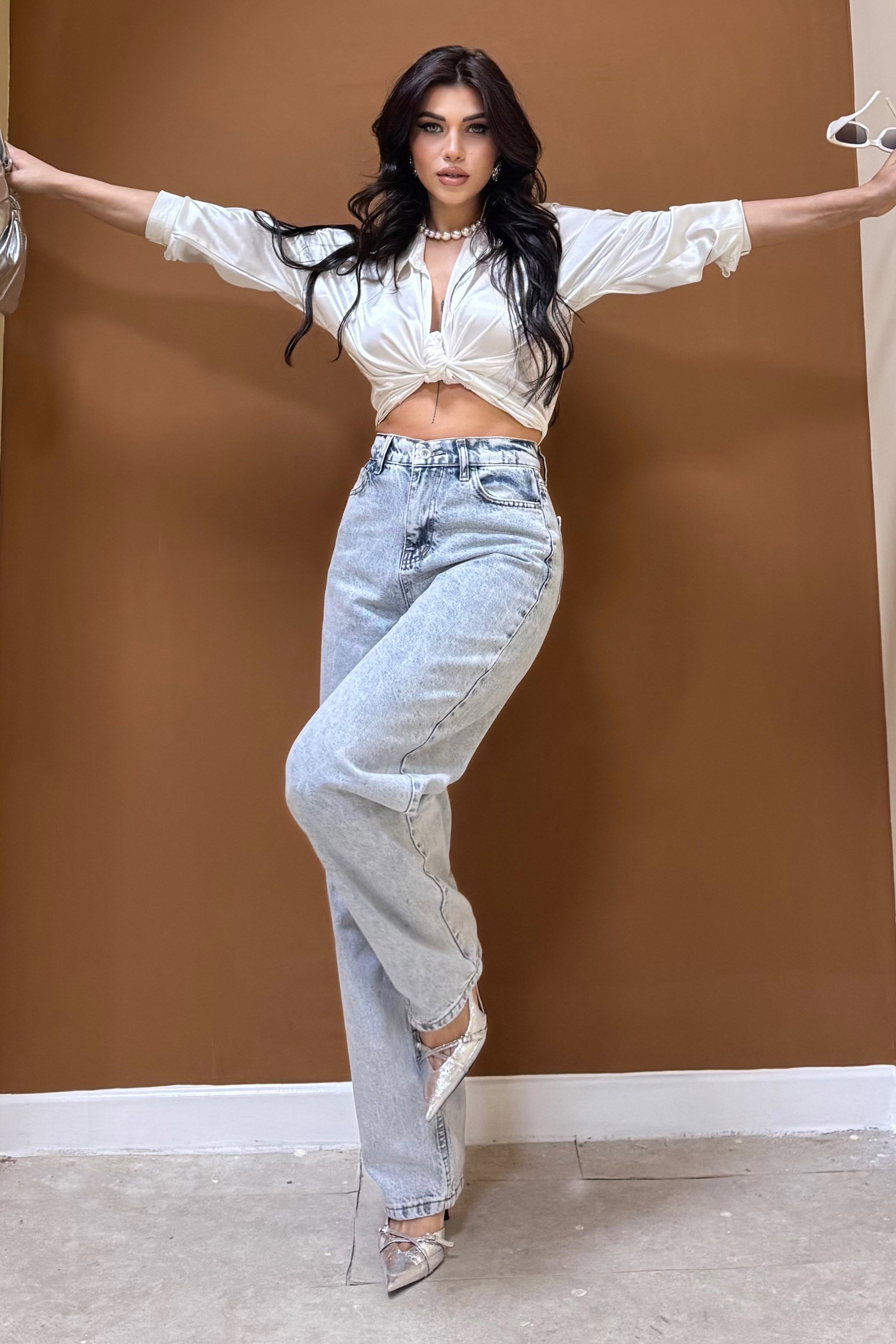 Baggy Kot Pantolon Buz Mavi - 26755 - 4