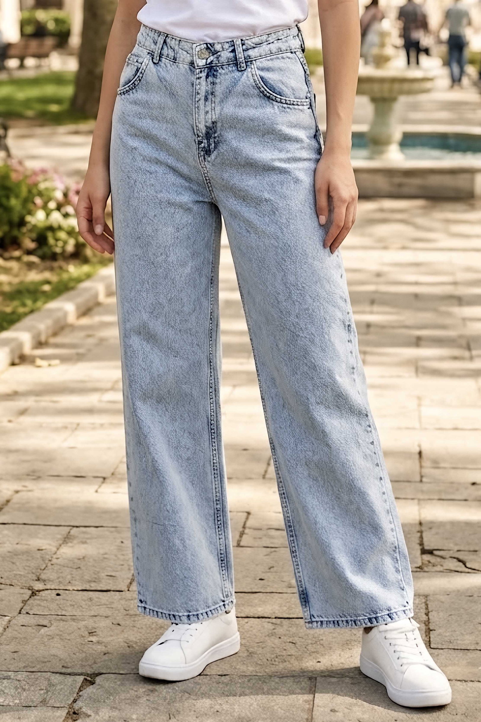 Baggy Kot Pantolon Buz Mavi - 29072-BUZ-MAVI - 2