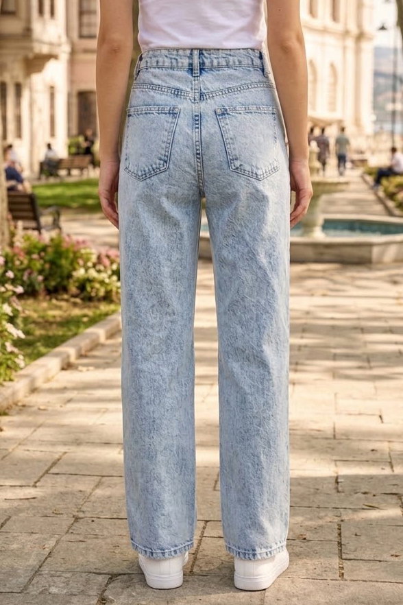 Baggy Kot Pantolon Buz Mavi - 29072-BUZ-MAVI - 4