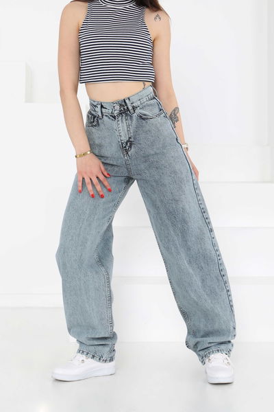 Baggy Kot Pantolon Buz Mavisi - 27097 