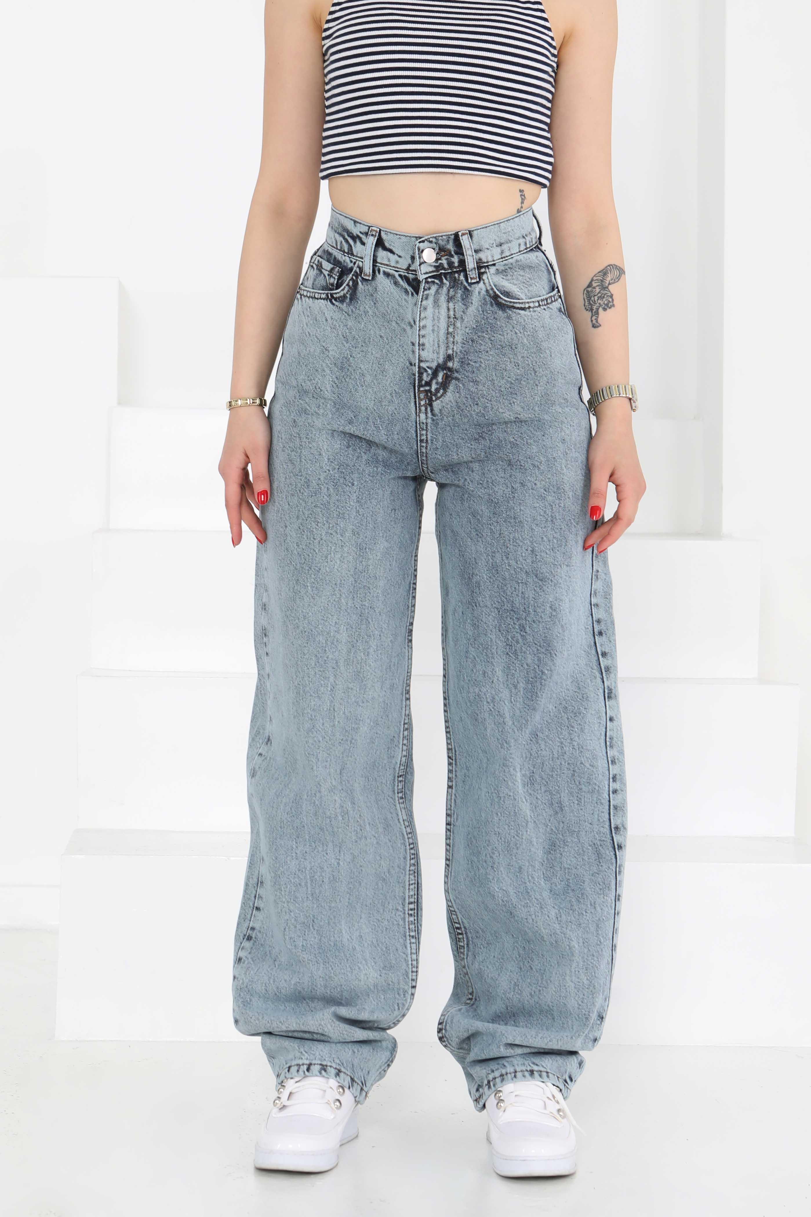Baggy Kot Pantolon Buz Mavisi - 27097 - 13