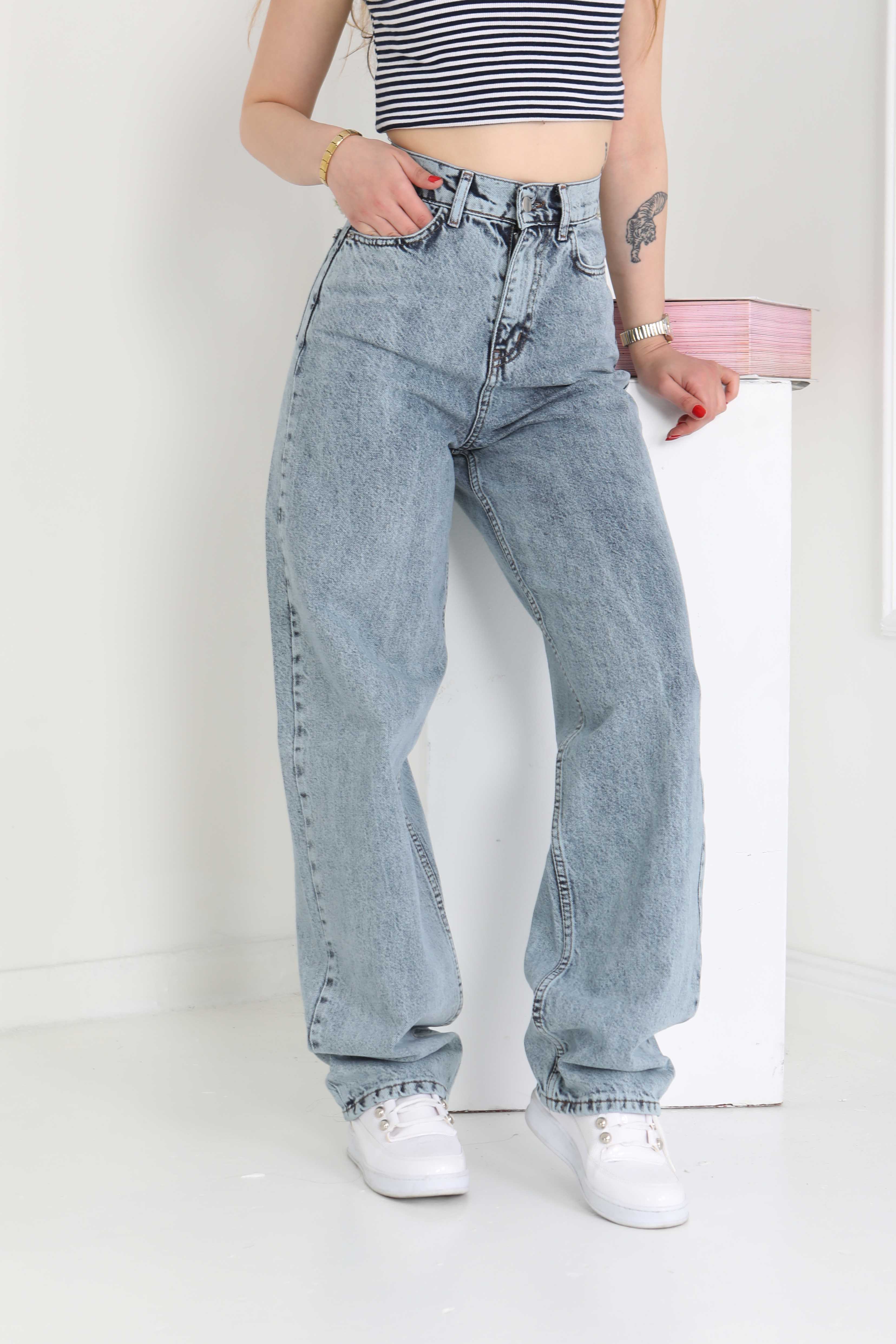 Baggy Kot Pantolon Buz Mavisi - 27097 - 5