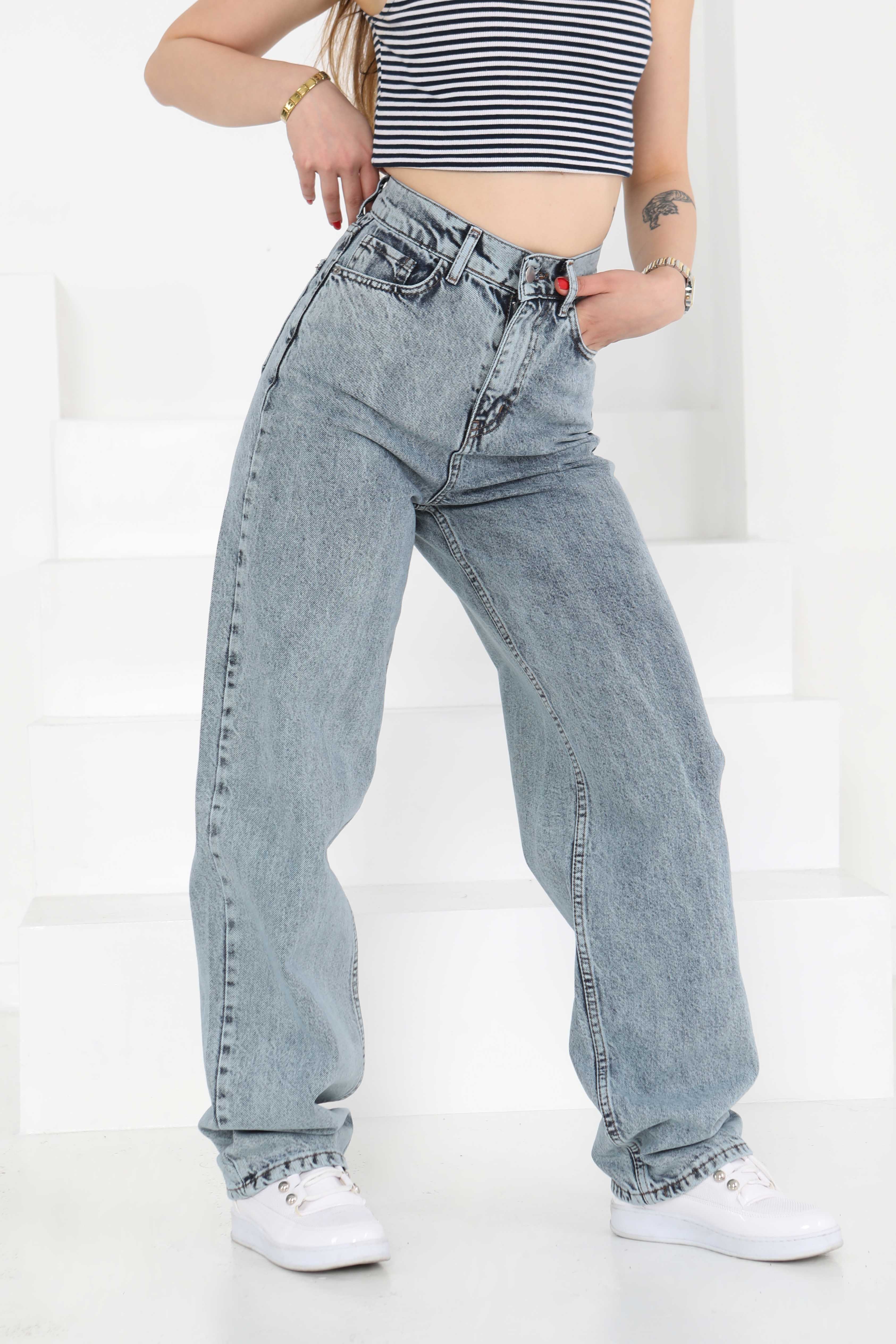 Baggy Kot Pantolon Buz Mavisi - 27097 - 11