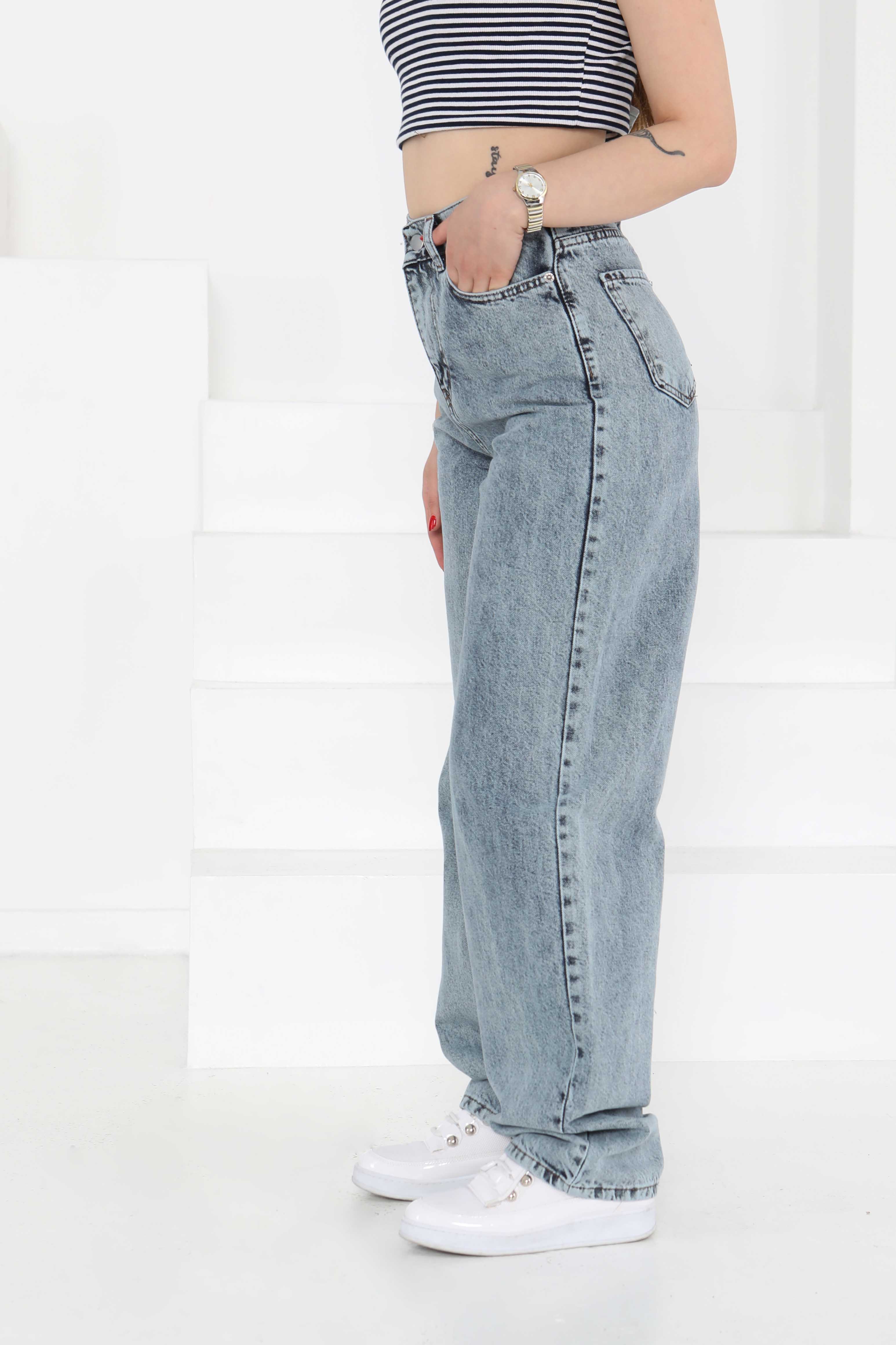 Baggy Kot Pantolon Buz Mavisi - 27097 - 7