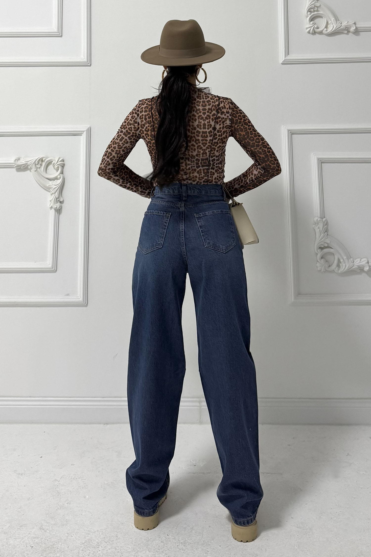 Baggy Kot Pantolon Koyu Mavi - 26755 - 6