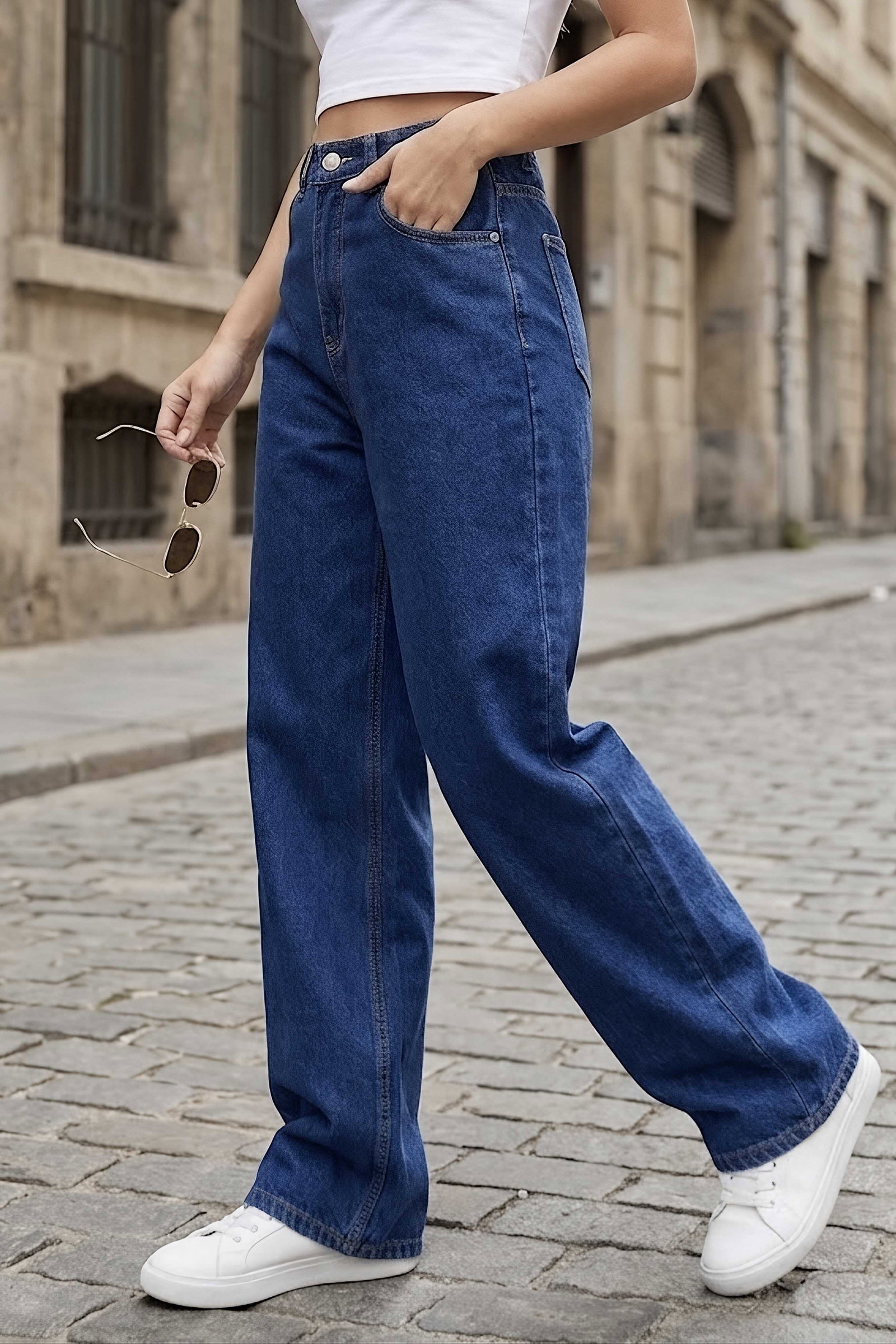Baggy Kot Pantolon Koyu Mavi - K3006-KOYU-MAVI - 1