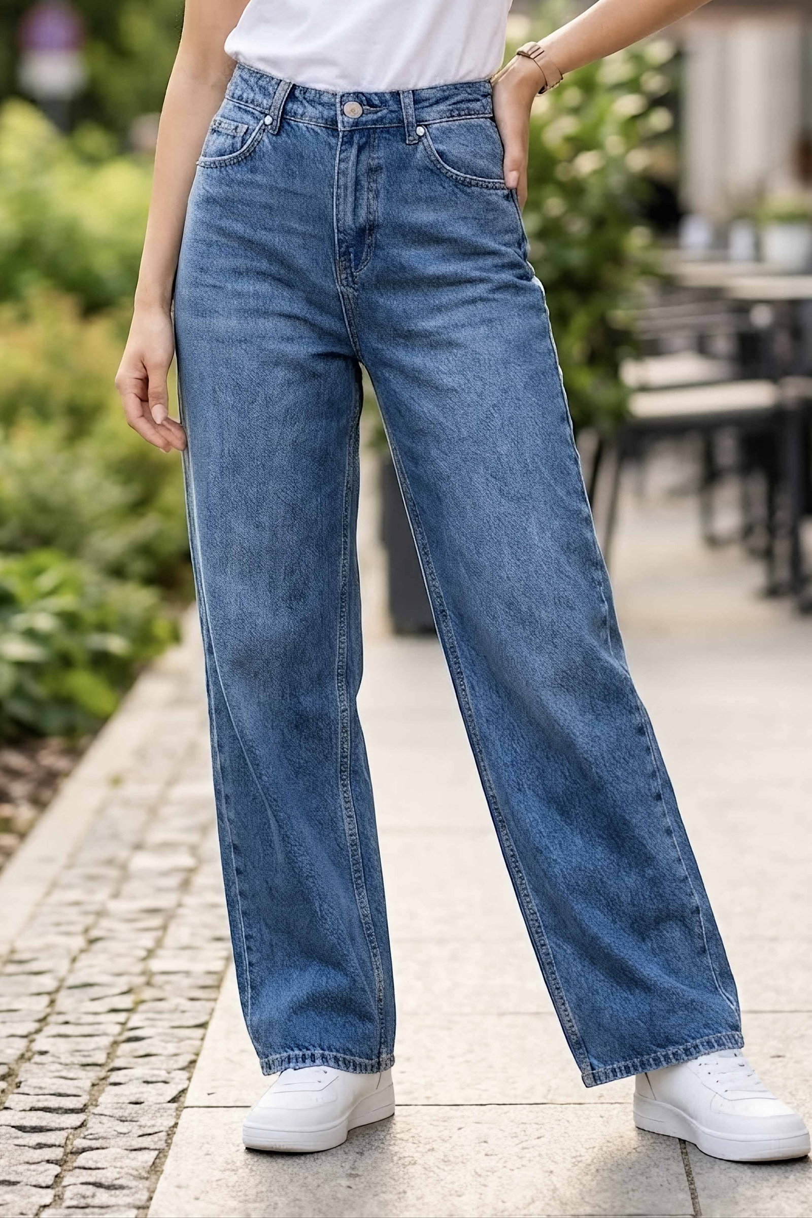 Baggy Kot Pantolon Mavi - 29072-MAVI - 1